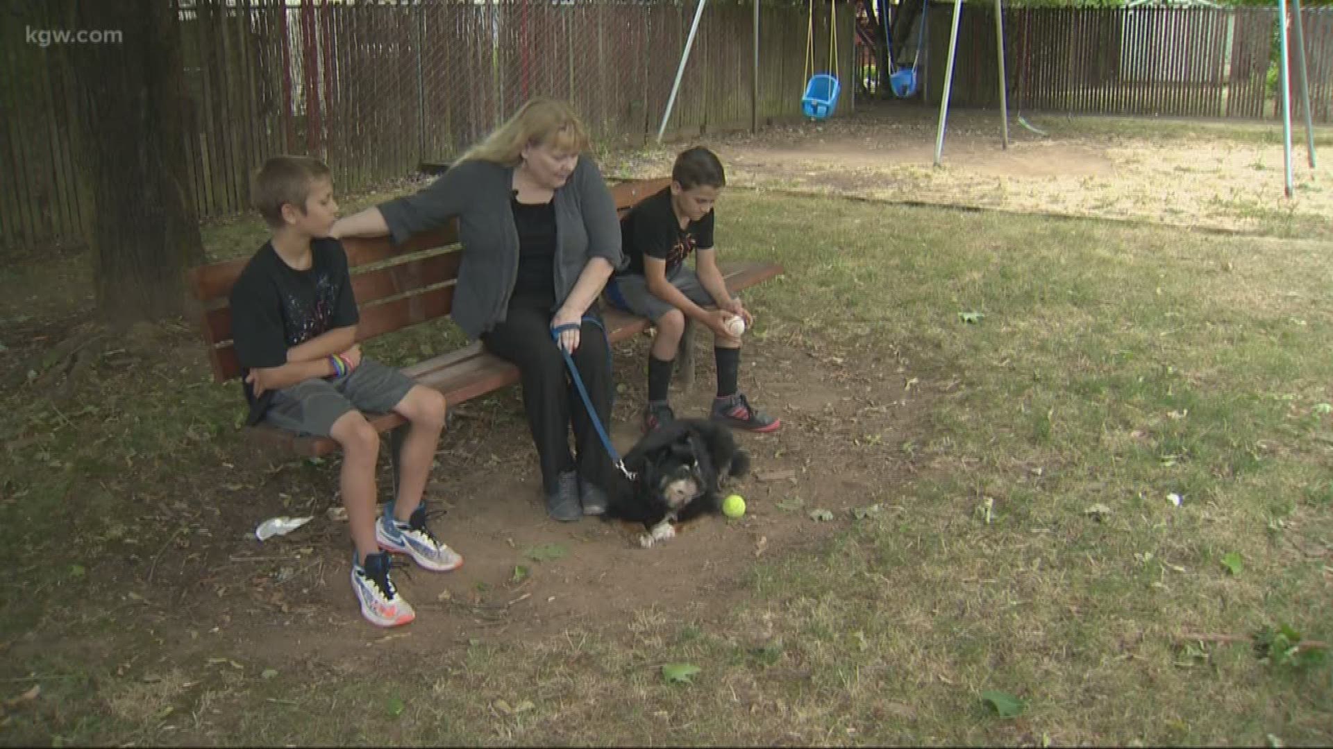An Australian Shepard mix named Chase, who became stranded on a steep hillside in Canby for about a week before he was rescued Monday, is now back with his relieved owner.