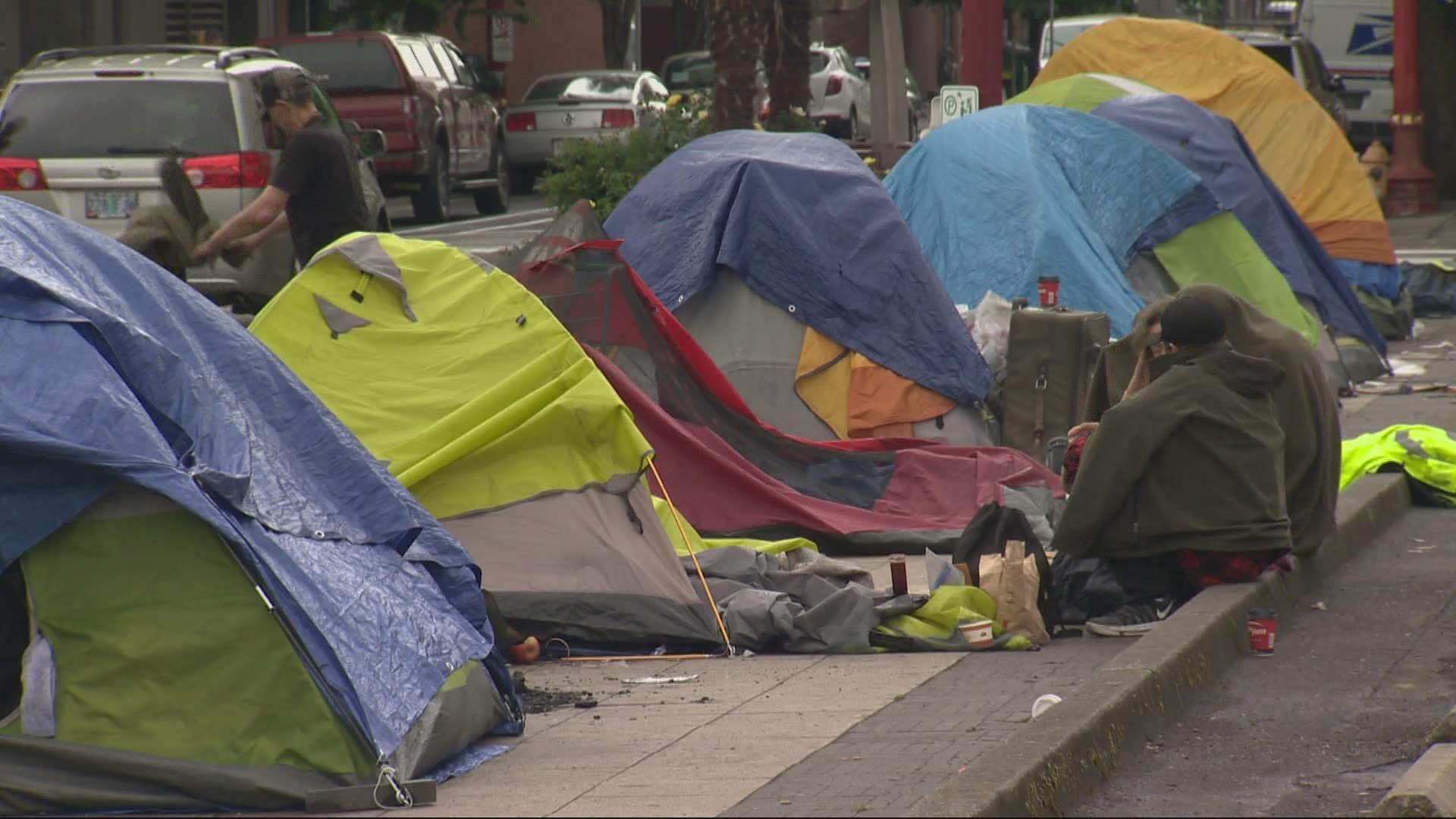 The city said it would begin more aggressively cleaning homeless camps on Monday but it seemed like nothing came to pass.