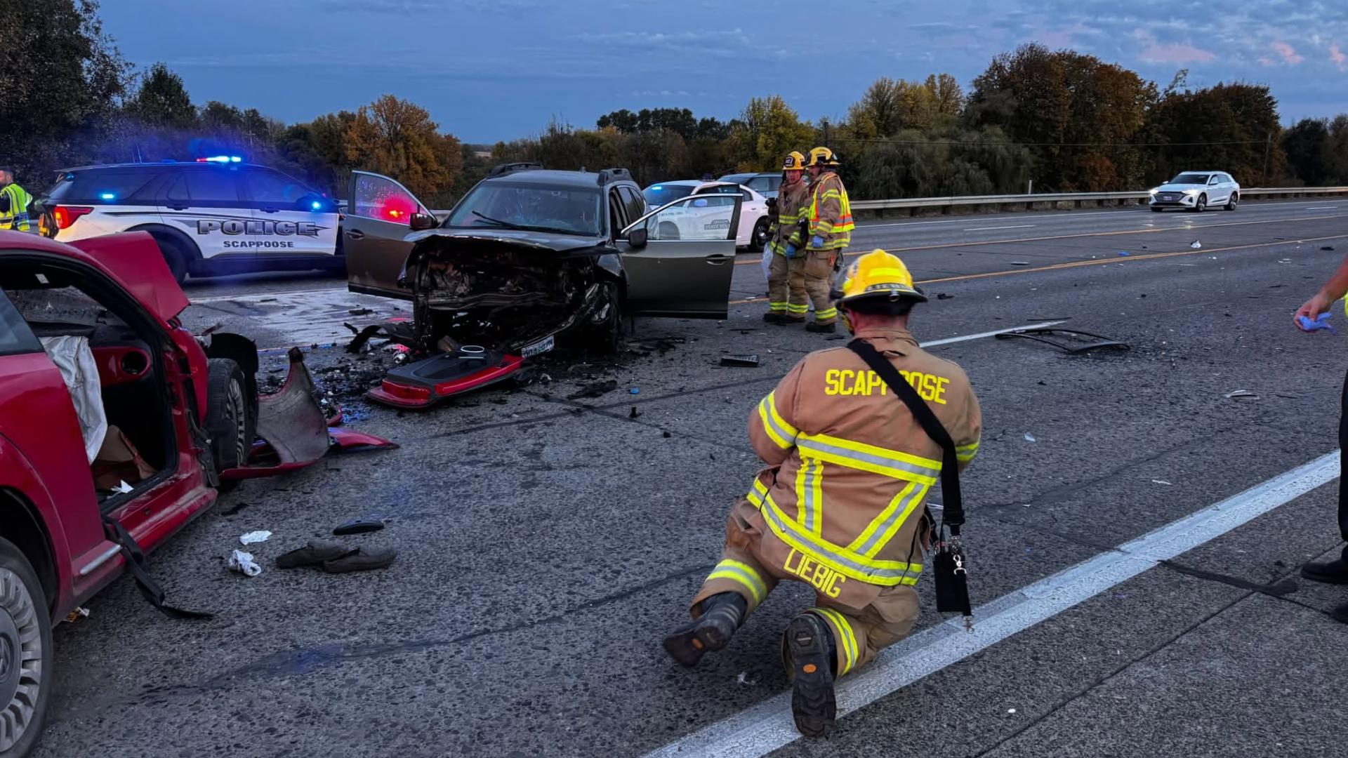 Fatal head-on crash closes multiple lanes of Highway 30 near Scappoose