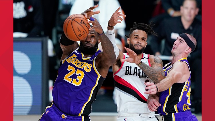 LeBron James leads Los Angeles Lakers to playoff rout of Portland