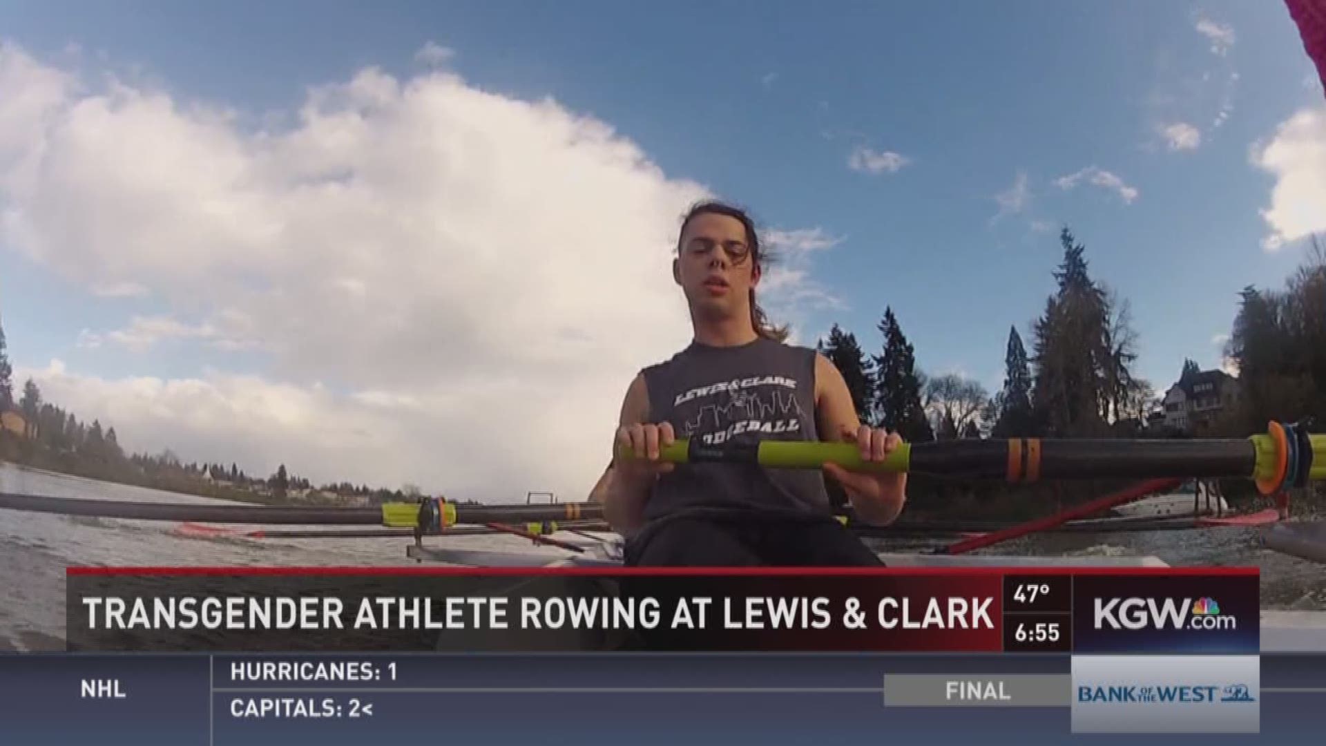 Transgender athlete rowing at Lewis and Clark