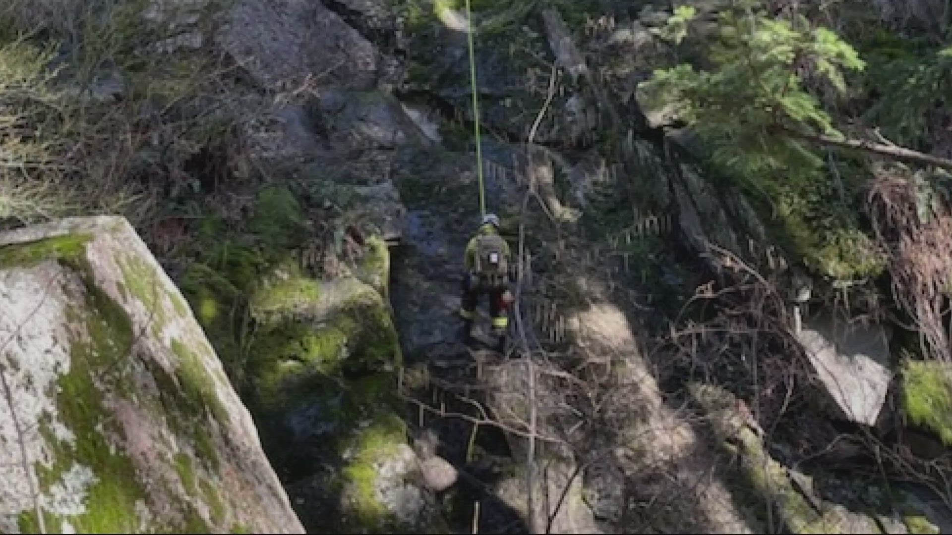 Vancouver firefighters rescued a rock climber on Thursday, who had fallen 25 feet while climbing Beacon Rock in Southwest Washington.