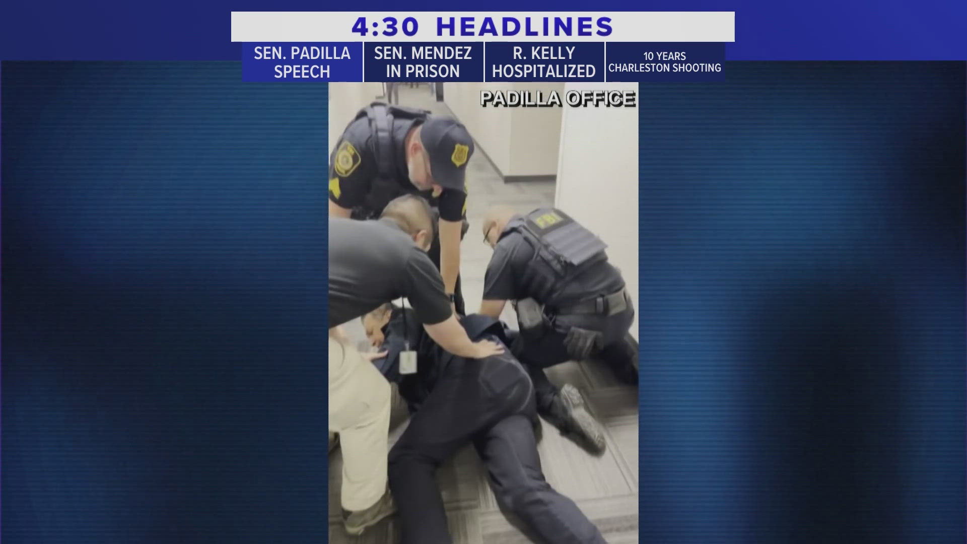 Padilla addressed the Senate floor, detailing his forcible removal from a news conference while questioning Homeland Security Kristi Noem.