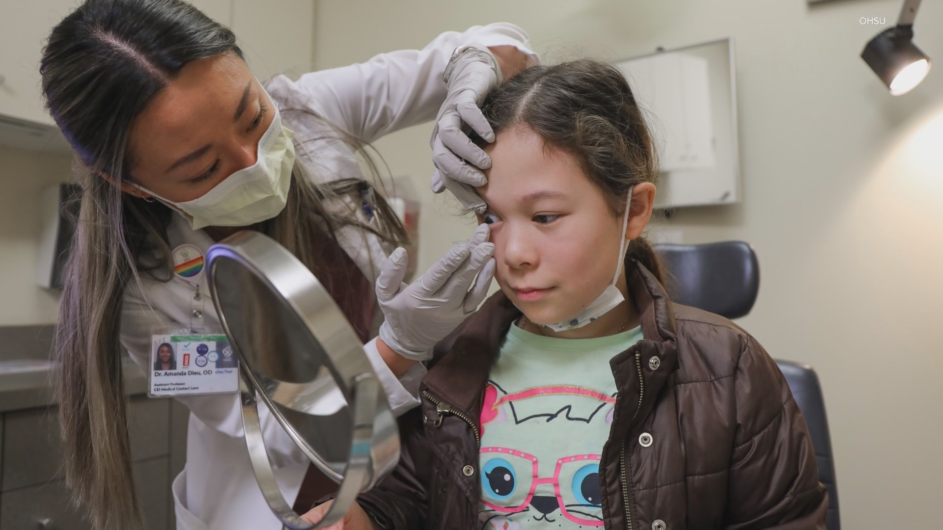 A 10-year-old girl received contact lenses through Oregon Health and Science University's Myopia Management Program.