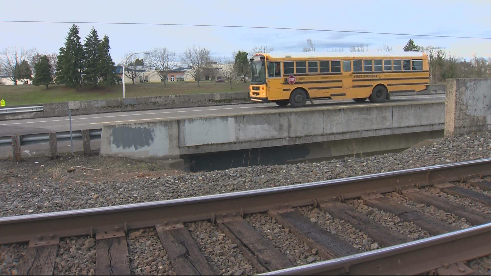 Woodburn police said a 17-year-old junior was walking on the railroad tracks when he was hit from behind by a northbound train.