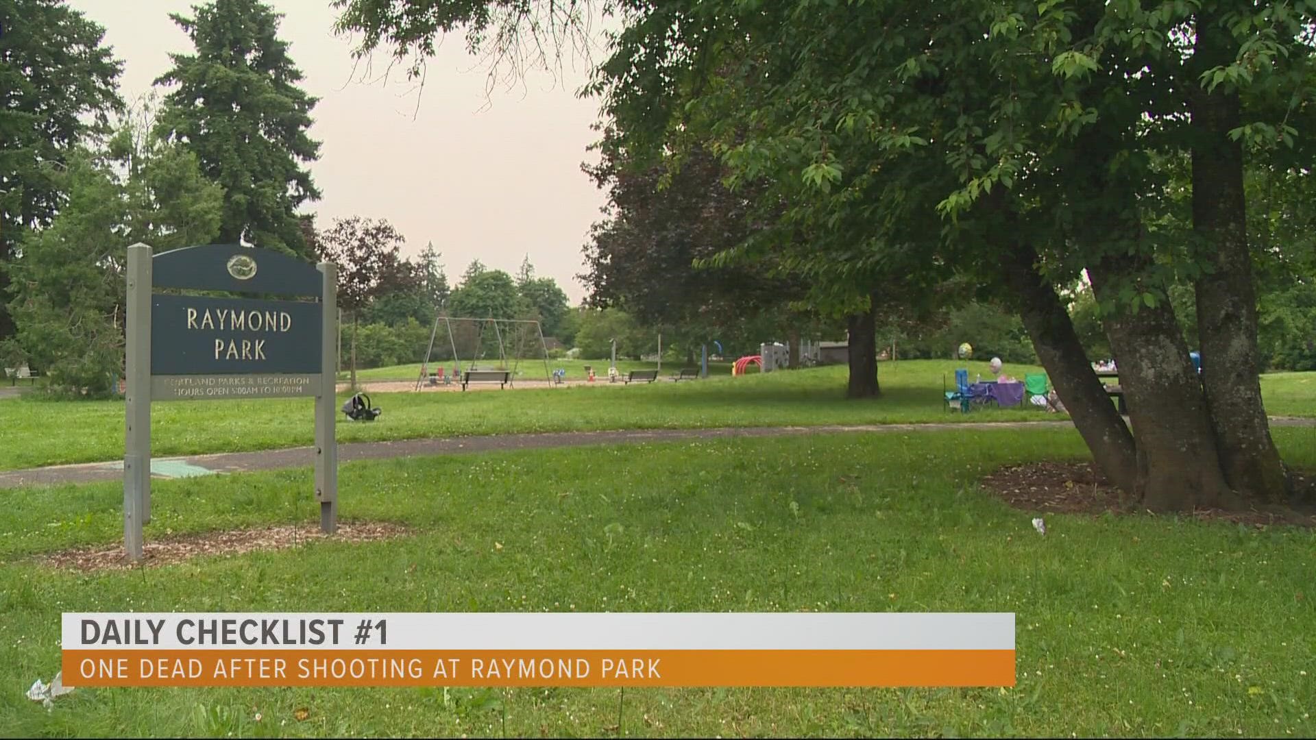A sergeant found a man dead after a reported shooting in Raymond City Park in Southeast Portland Monday night. Police have not made any arrests in the case.