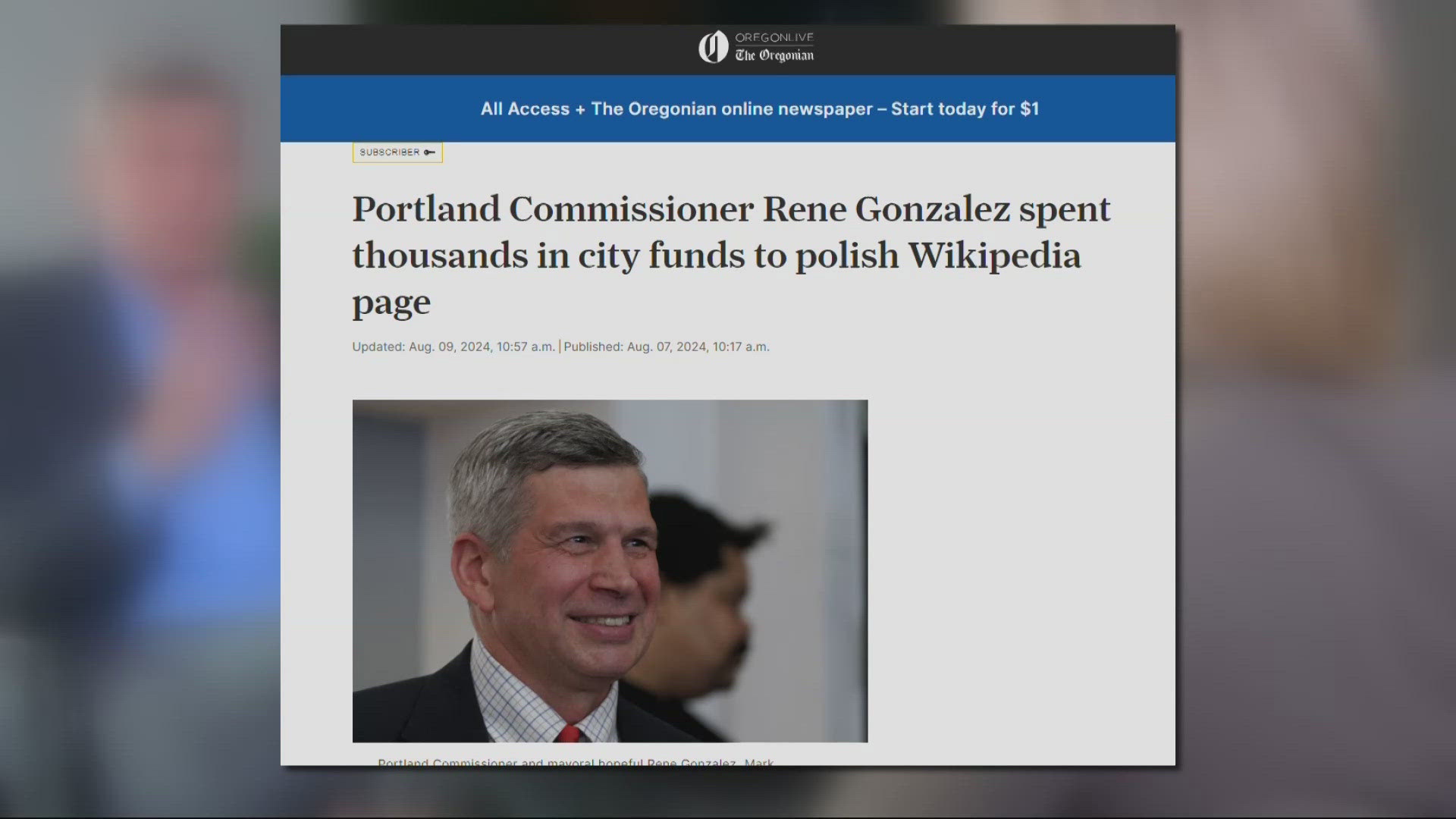 The commissioner's office acknowledged using $6,400 in city funds to spruce up his Wikipedia page. Gonzalez is running for mayor in 2024.