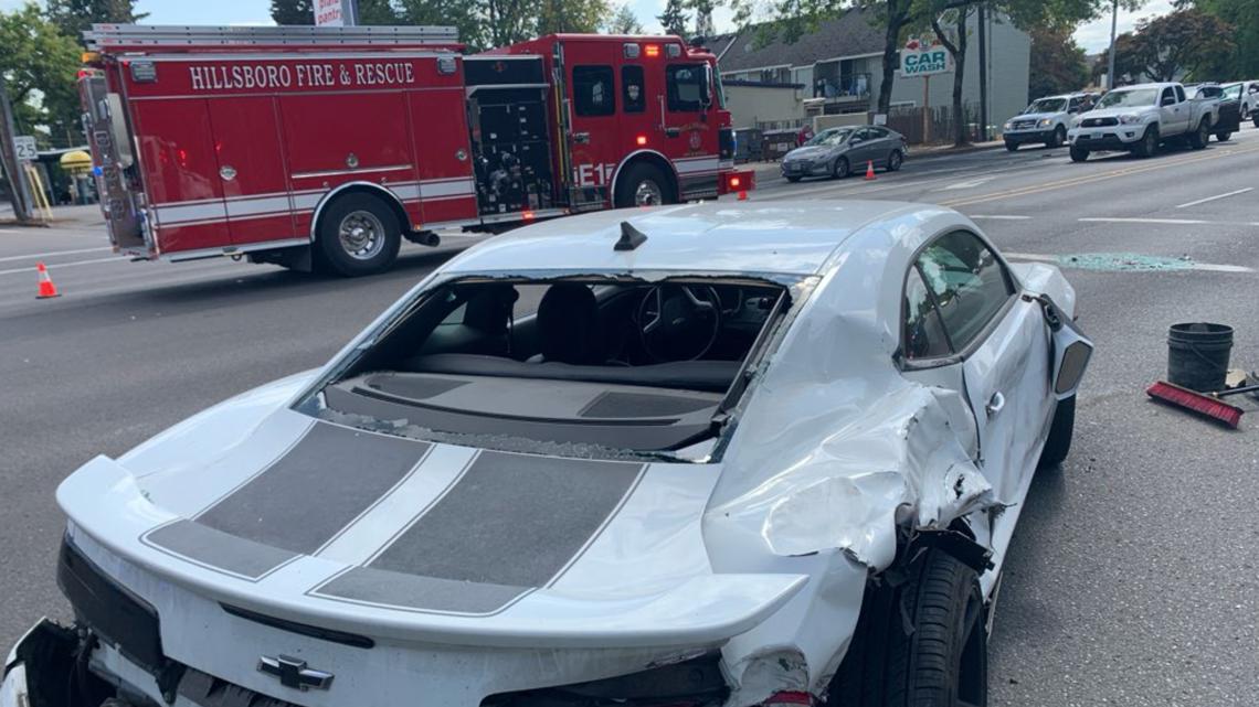 Multi-Car Crash Injures 3, Damages Hillsboro Shute Park Library