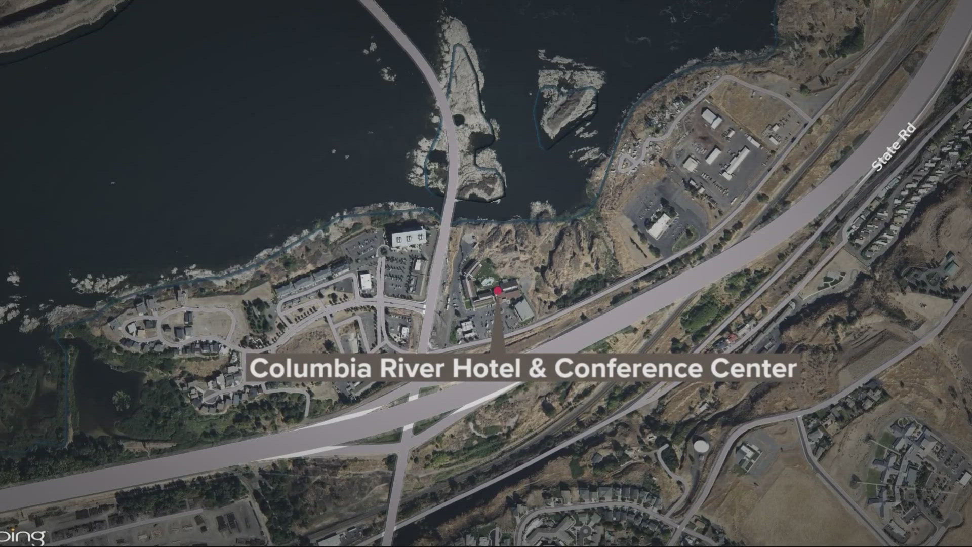 The child, who was staying with family at the hotel, left their room and got outside the building. During a search, the child was found in the Columbia River. 