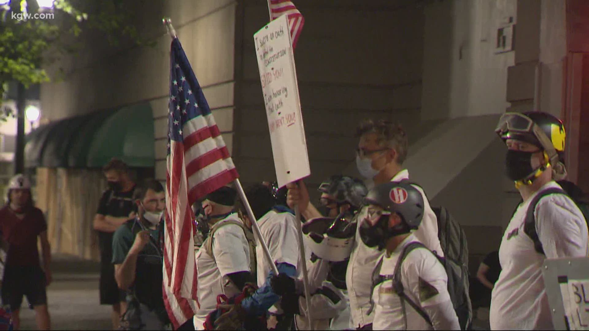 Demonstrators told KGW that they wanted things to remain peaceful Thursday night.