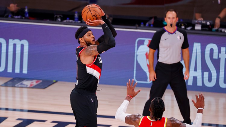 Carmelo Anthony leads Blazers past Rockets in NBA Bubble | kgw.com