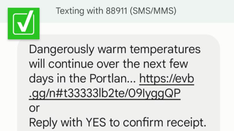 Yes, Multnomah County is sending cell phone alerts about the heat wave