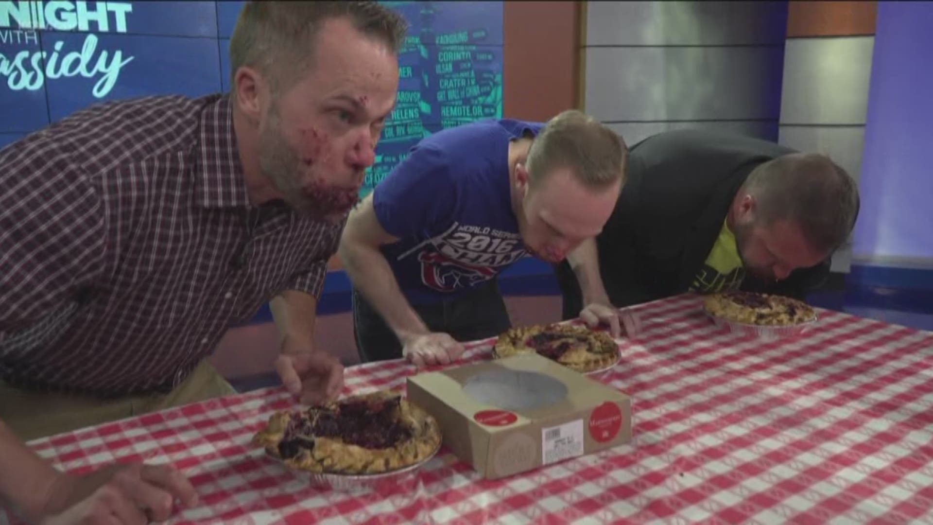 We get ready for the Oregon State Fair with our very own pie eating contest...and it gets messy.

oregonstatefair.org

#TonightwithCassidy