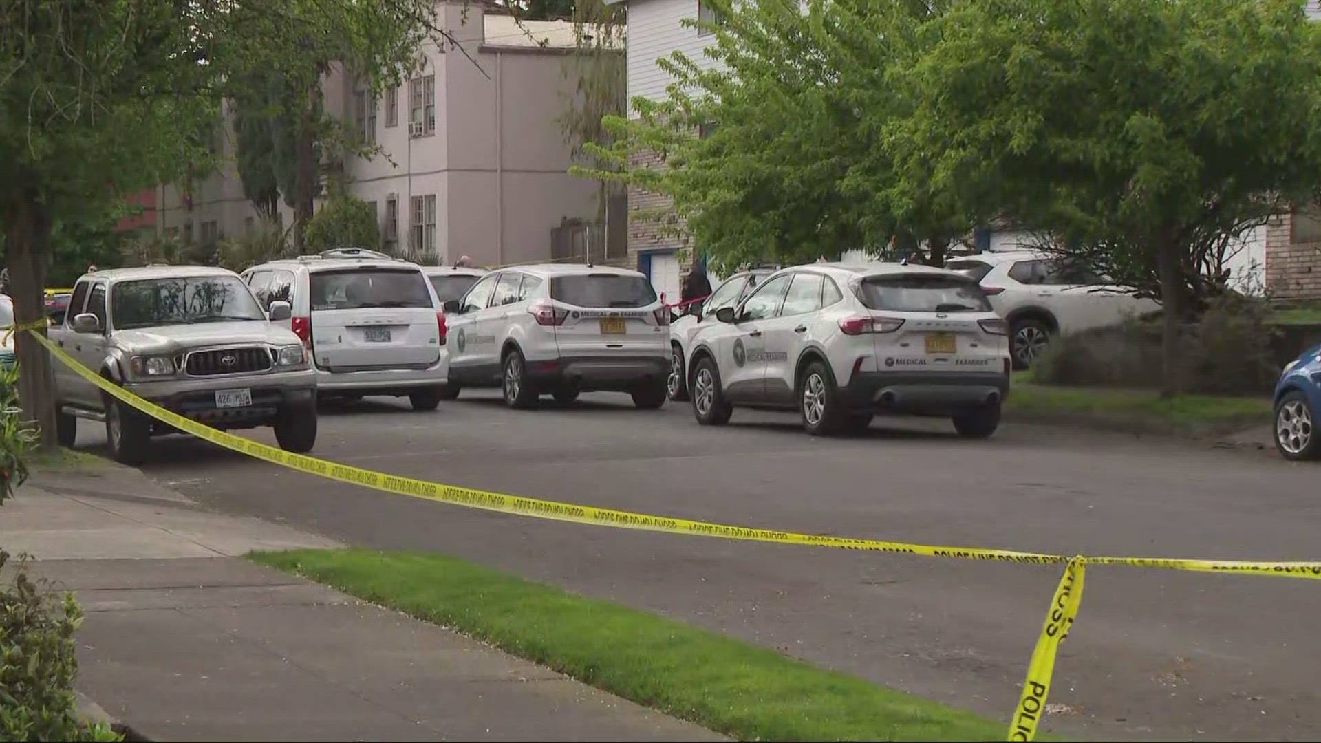 Portland police investigate a homicide in Portland’s Kern neighborhood after one person was killed in a fight Monday afternoon outside an apartment complex.