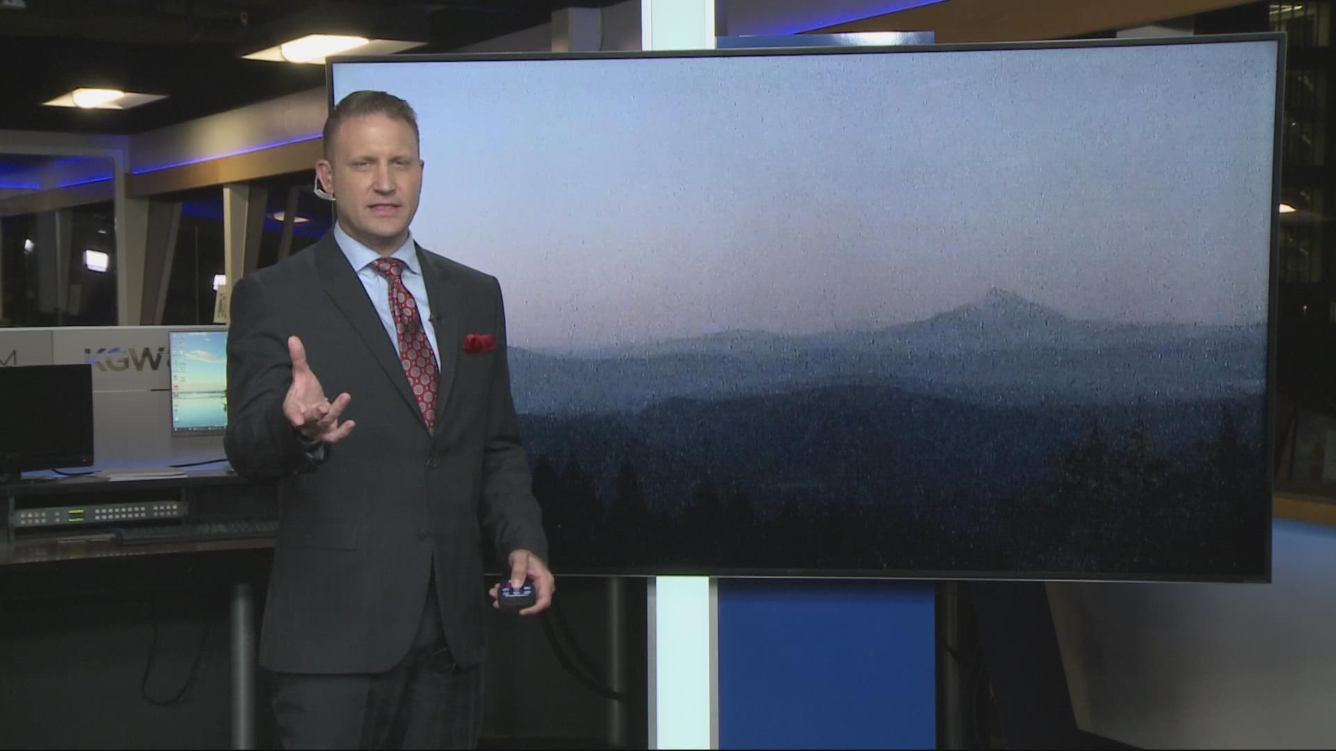 KGW meteorologist Joe Raineri said the smoke and haze will stick around all day Tuesday and into Wednesday.