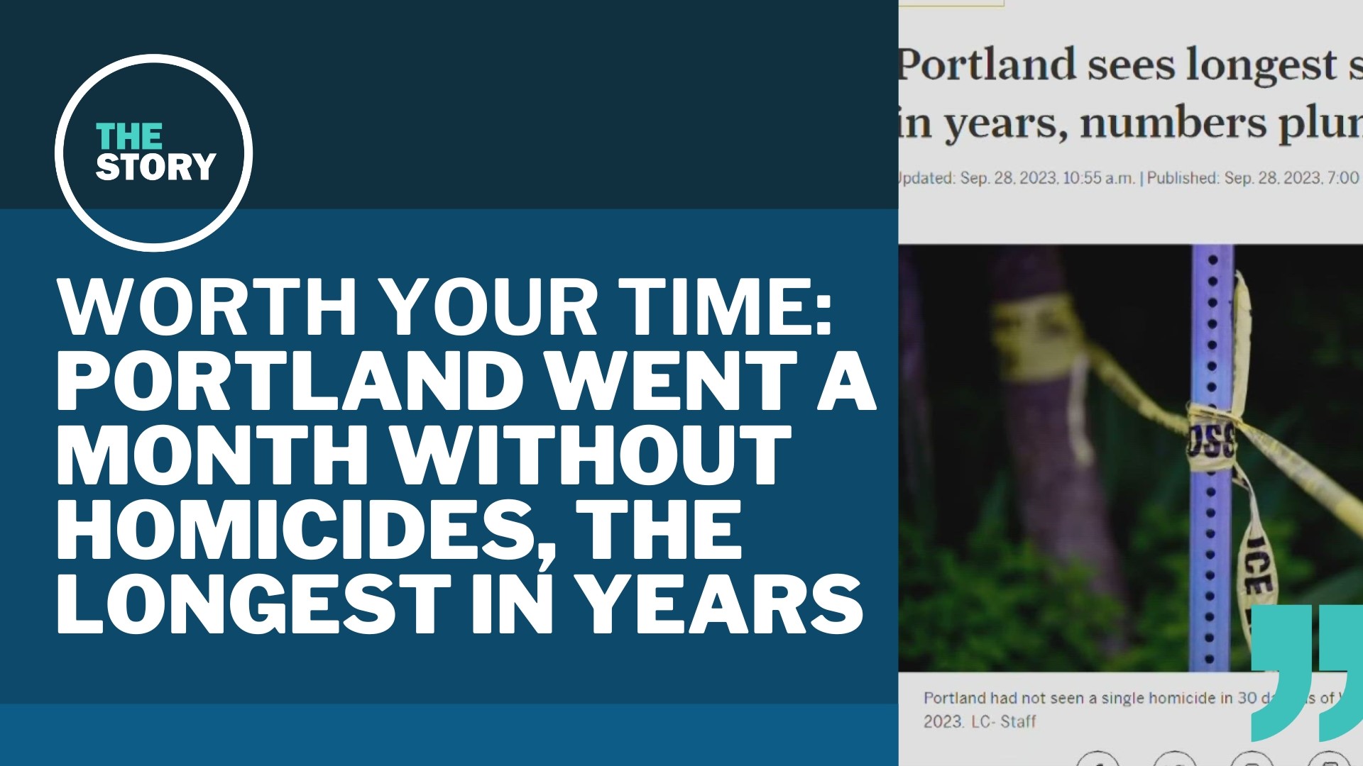 Although Portland police provided a harrowing report Thursday about fatal child drug overdoses, The Oregonian reports that Portland homicides have hit a dry spell.