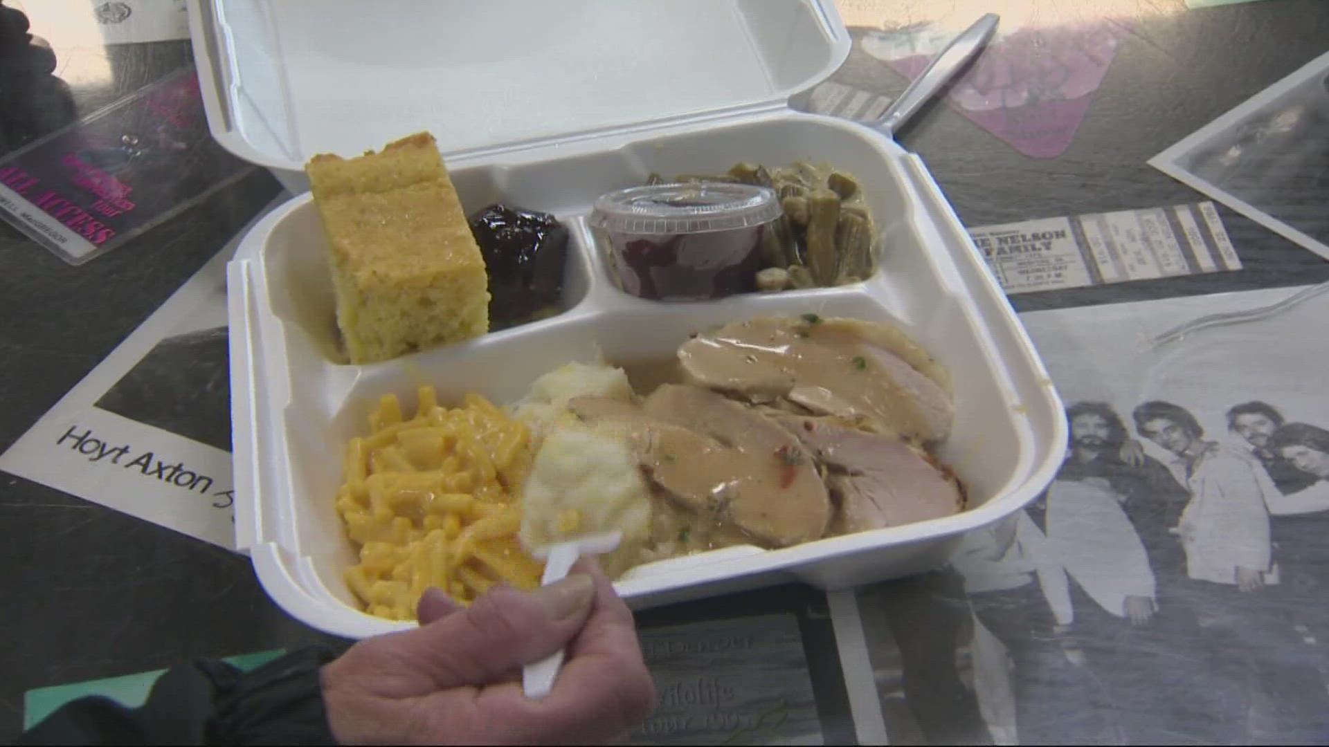 Trap Kitchen prepared an early Thanksgiving meal inside the Roseland Theater. Wednesday afternoon, for those in need.