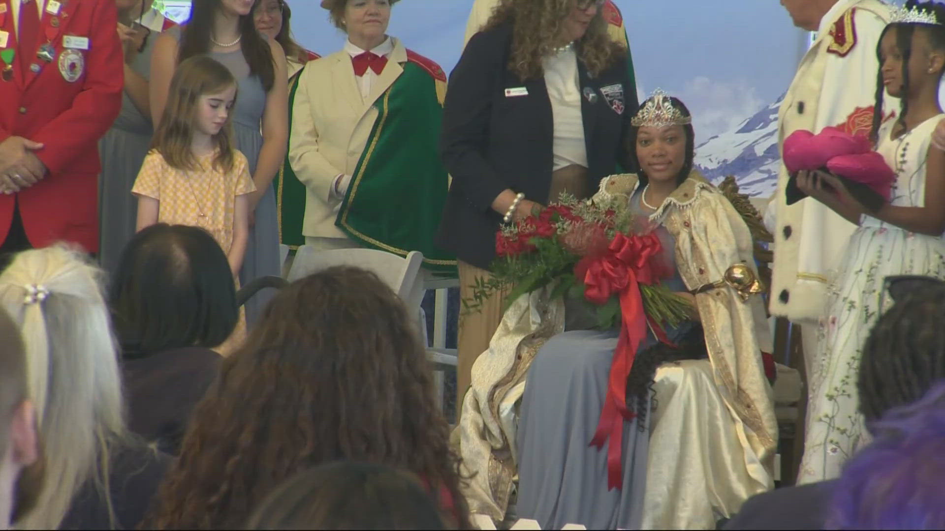 Kobi Flowers, a Jefferson High School senior, has been crowned the 110th Rose Festival Queen.