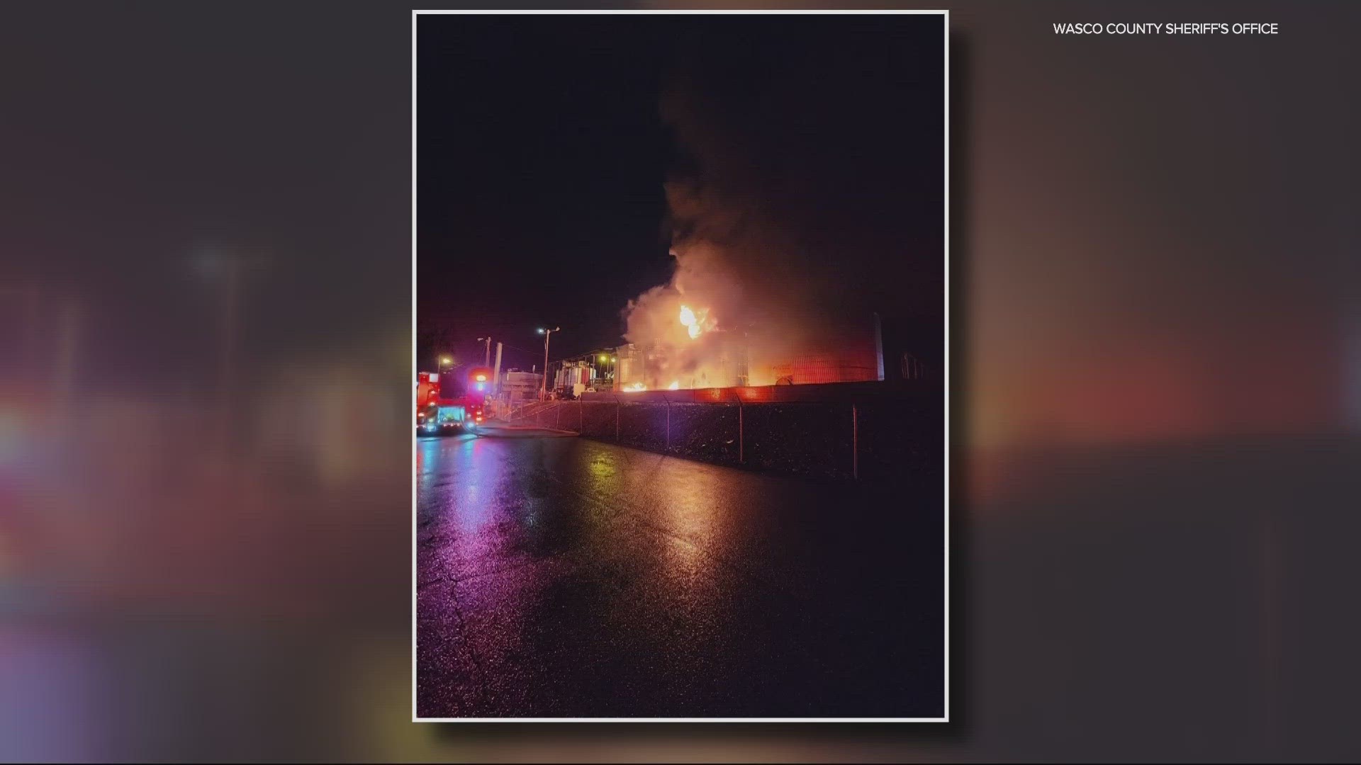 The two firefighters were responding to an explosion at the AmeriTies West plant in the Dalles, according to the Wasco County Sheriff's Office.
