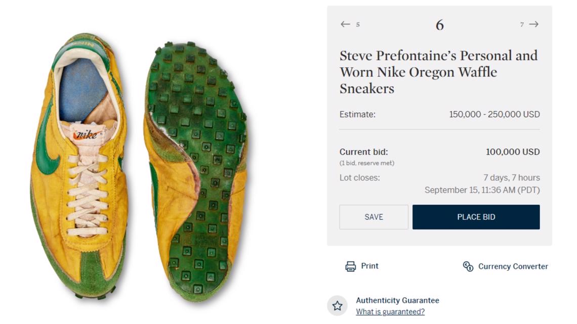 Nike waffle shoes worn by Steve Prefontaine up for auction | kgw.com