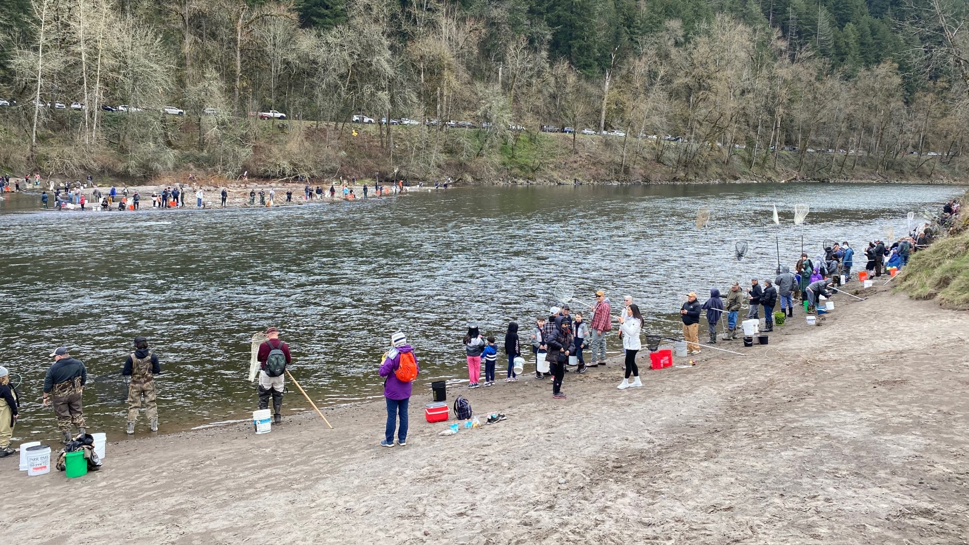 Smelt fishing on the Sandy River in Troutdale draws hundreds