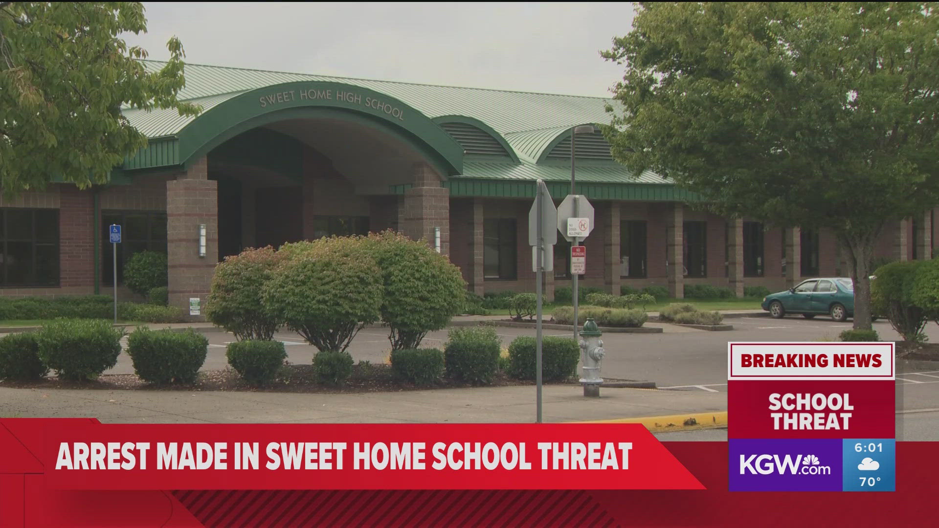 A boy posted an image of himself holding a pistol and referenced the school, according to Sweet Home police.