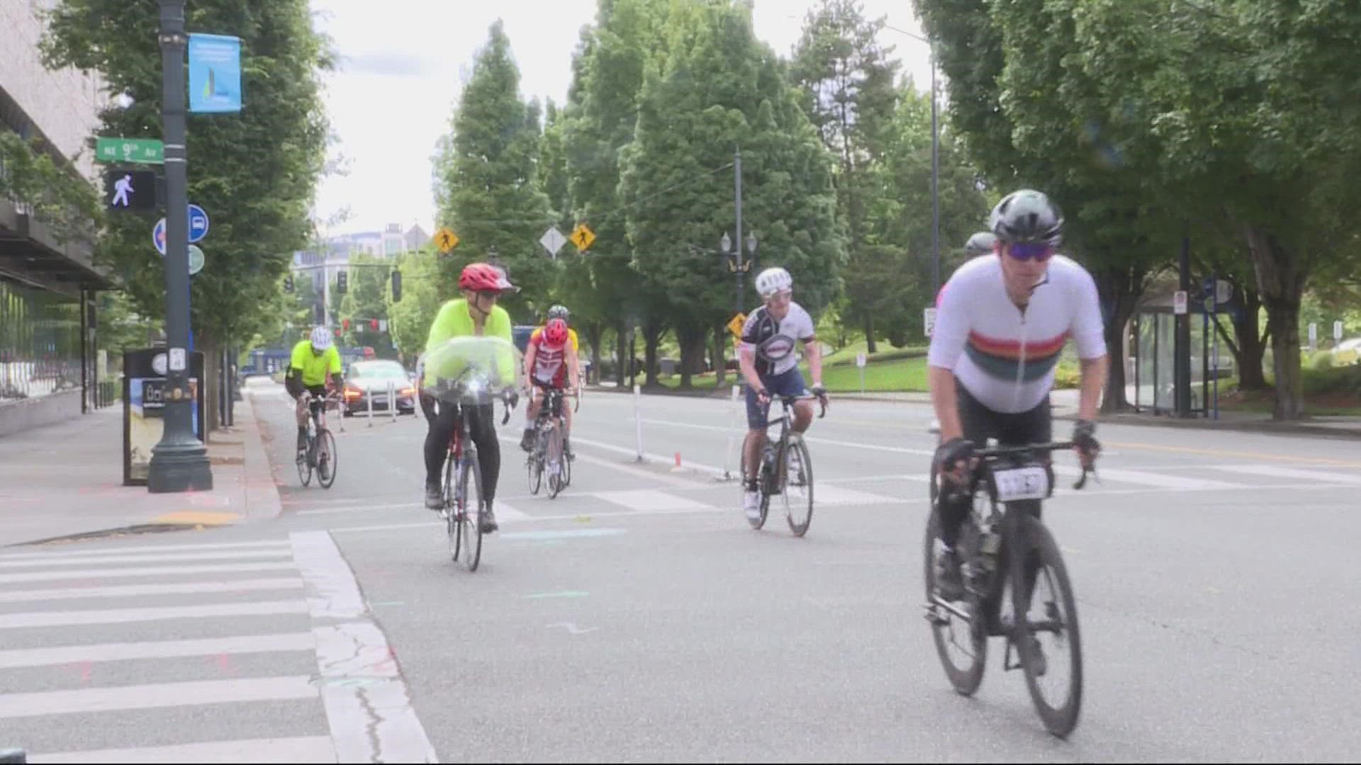 Nearly 6,000 cyclists are registered for the more than 200-mile ride. The first group of riders reached Portland on Saturday.