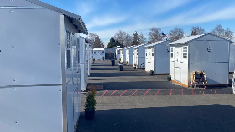 Large homeless camp in Longview is now a tiny home village