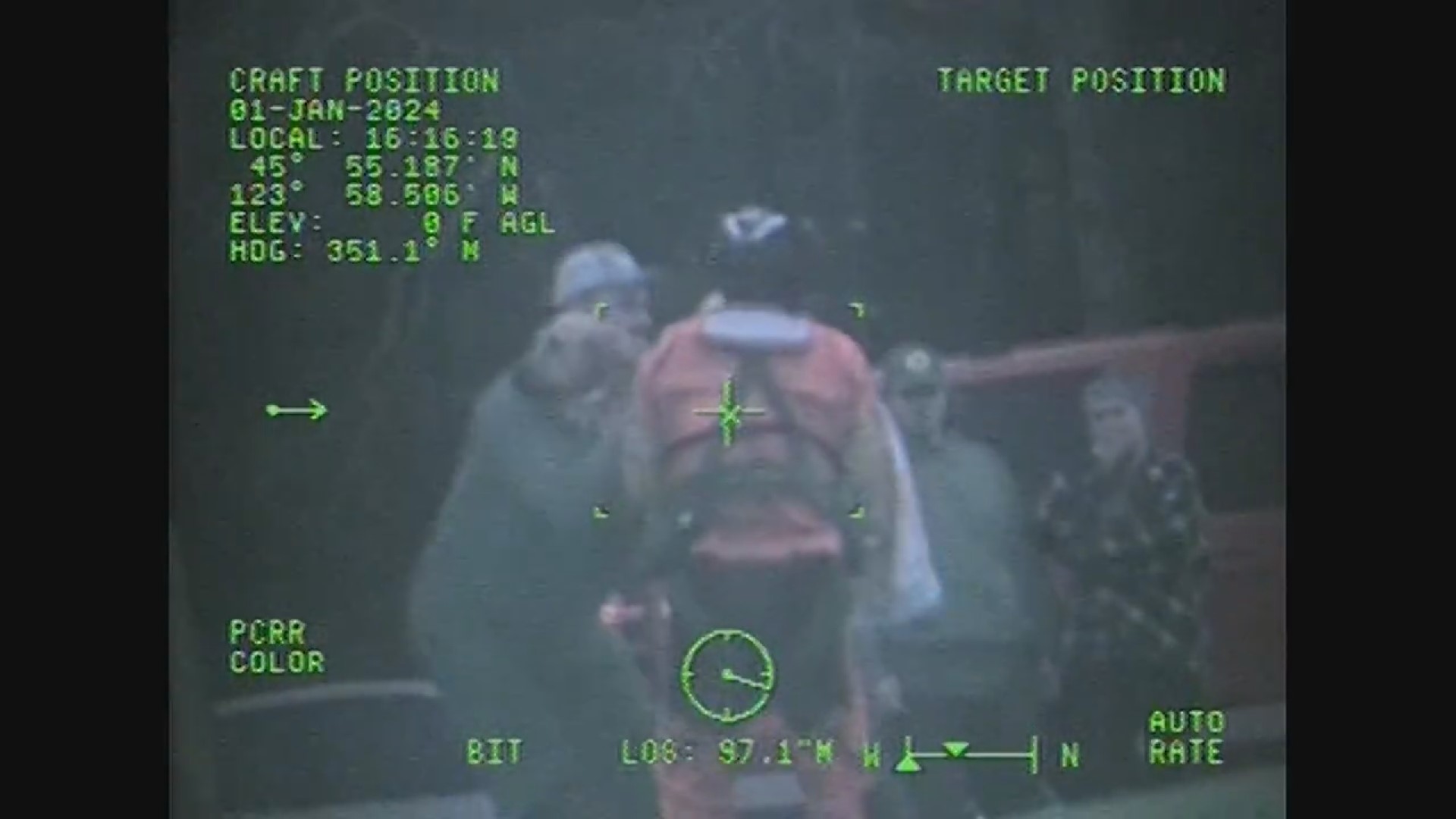 Video shows a U.S. Coast Guard Aircrew rescue a dog that had fallen off a cliff in Ecola State Park on Jan. 1. The dog is expected to recover.