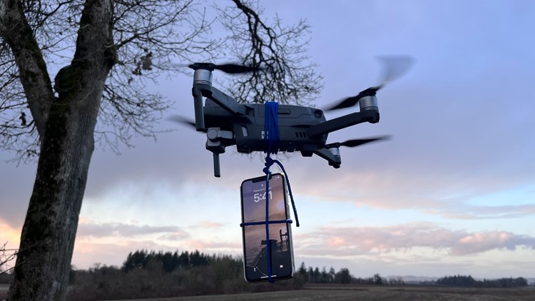 Oregon man stranded in remote snow-covered road uses drone to signal for help