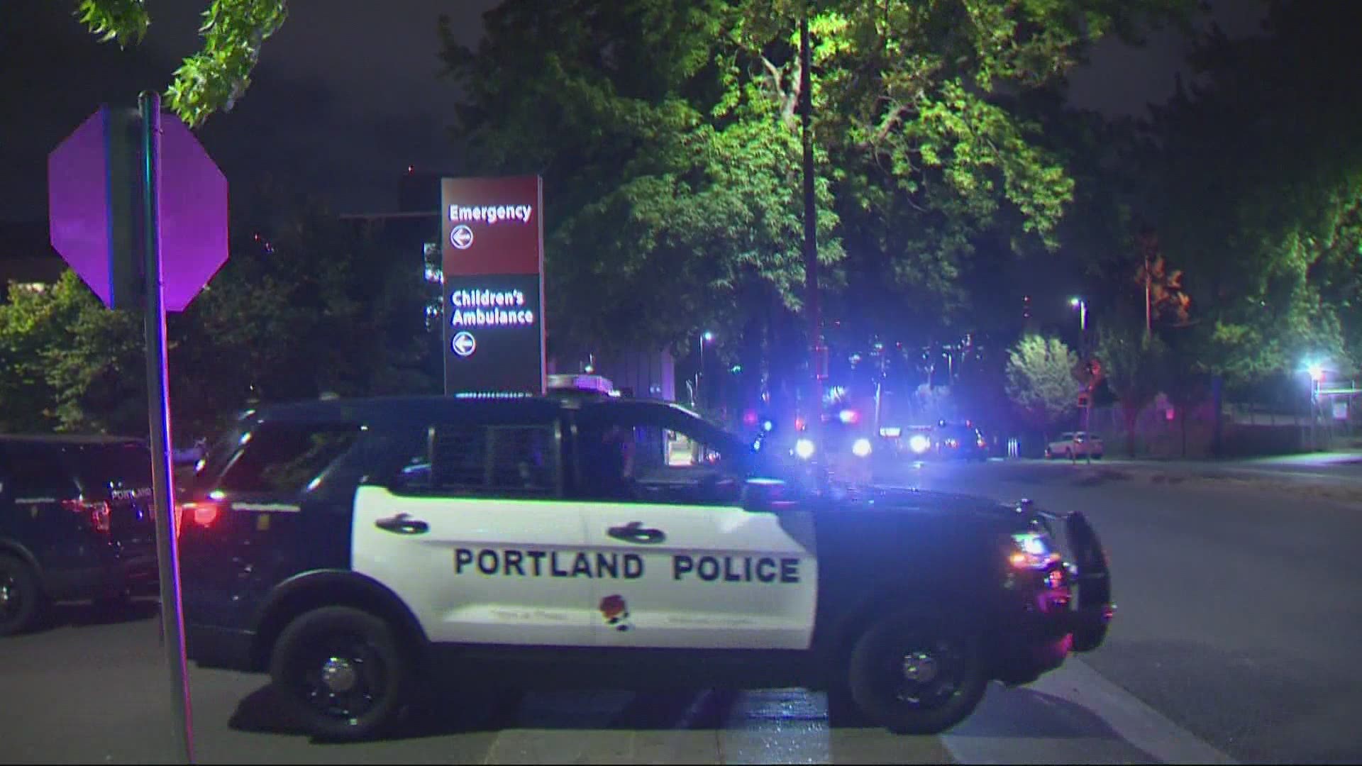 Portland police say the shooting on Swan Island that led to a tense confrontation outside a hospital was gang-related.