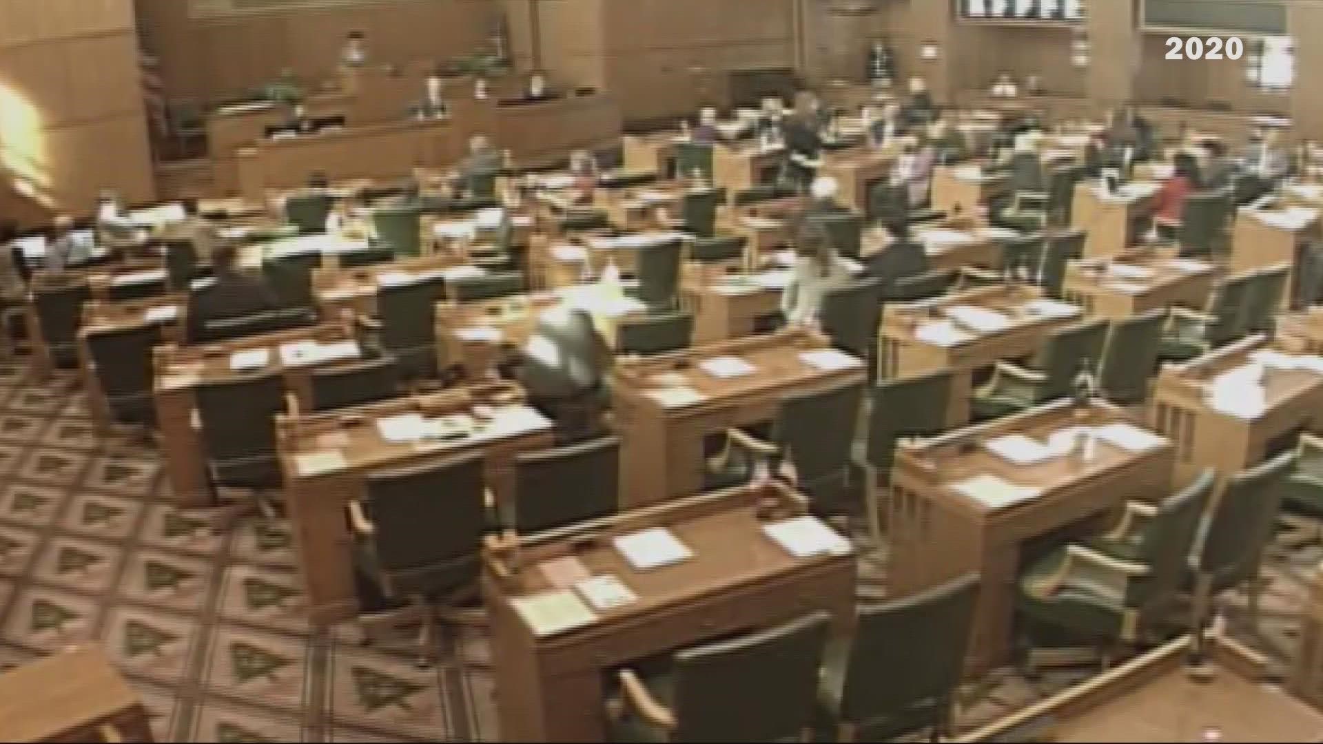The Oregon Legislature used to meet every two years, but added a short session every other year when voters approved a constitutional amendment.