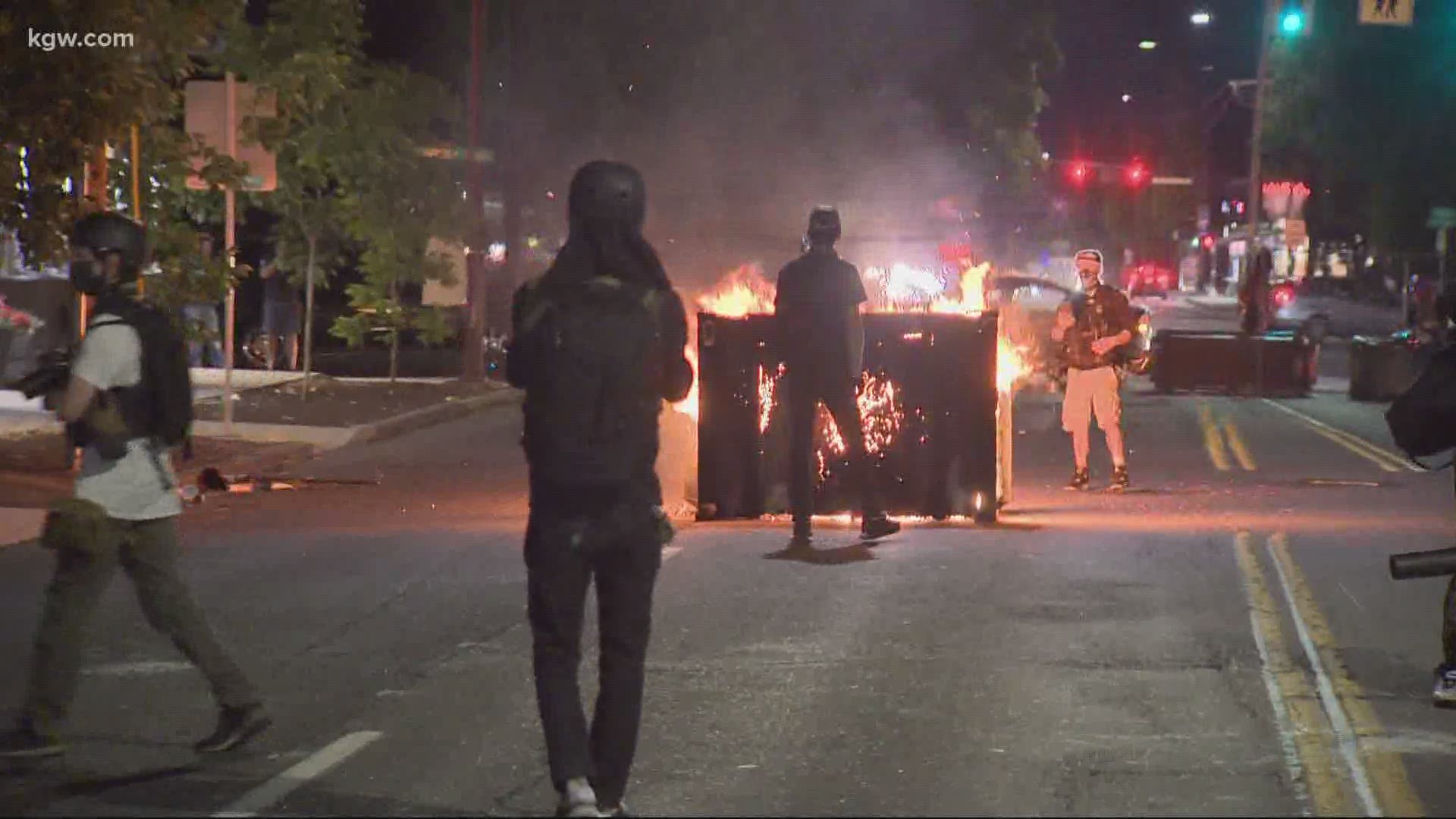 Portland police declared riot in Portland and arrested 16 people Sunday night.