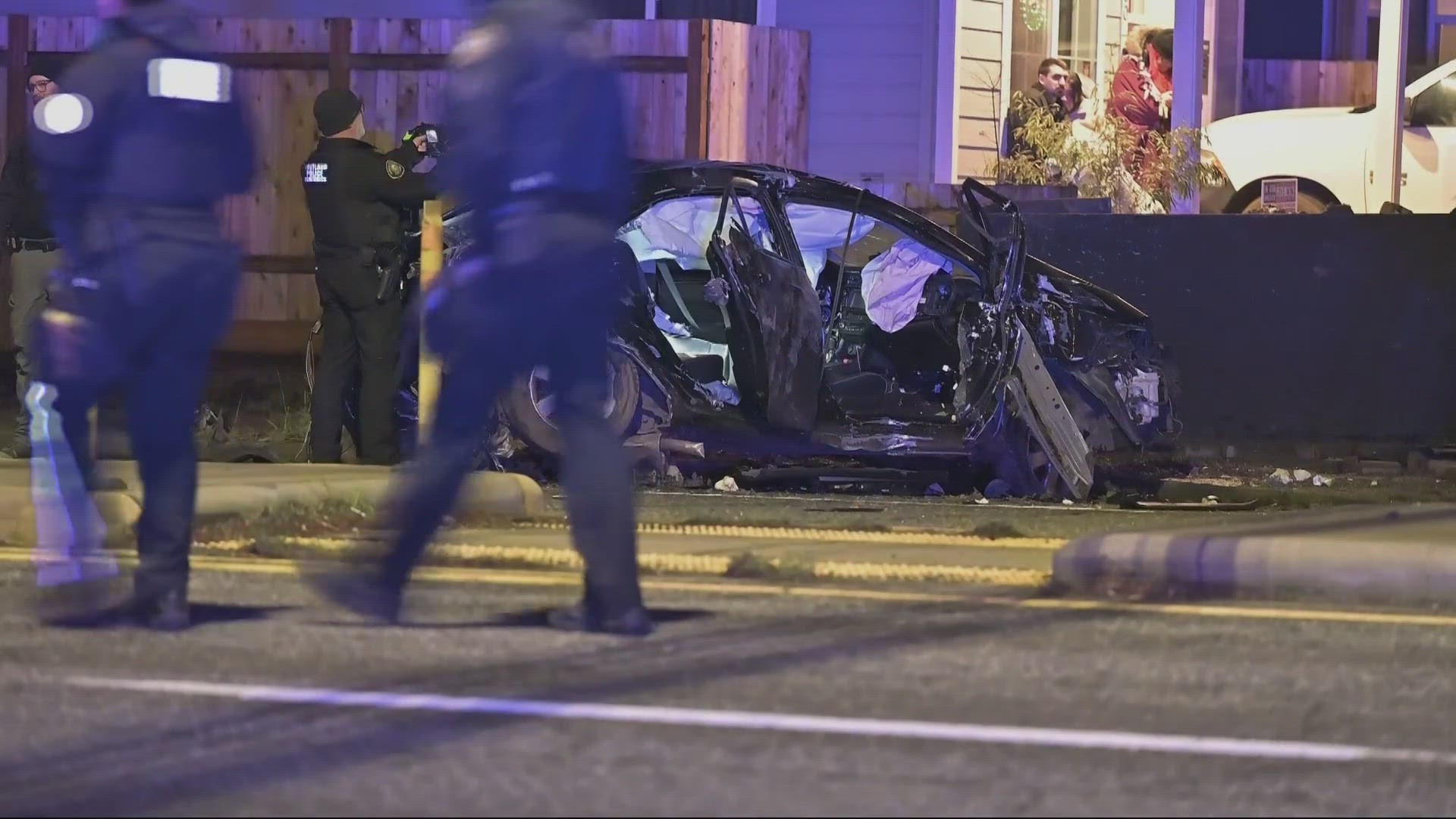 The crash happened Christmas Eve morning near the intersection of North Columbia Boulevard and North Oregonian Avenue