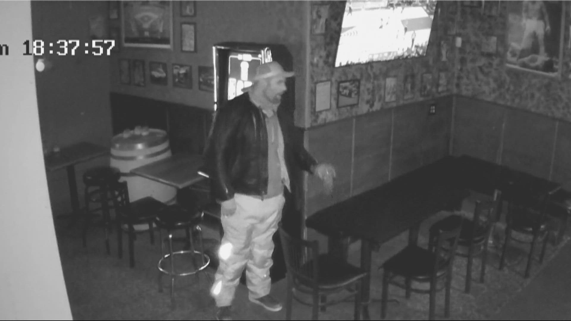 Nick Peck said the man who broke into his bar stole money from the ATM and booze to the tune of $5,000-$6,000 dollars lost.