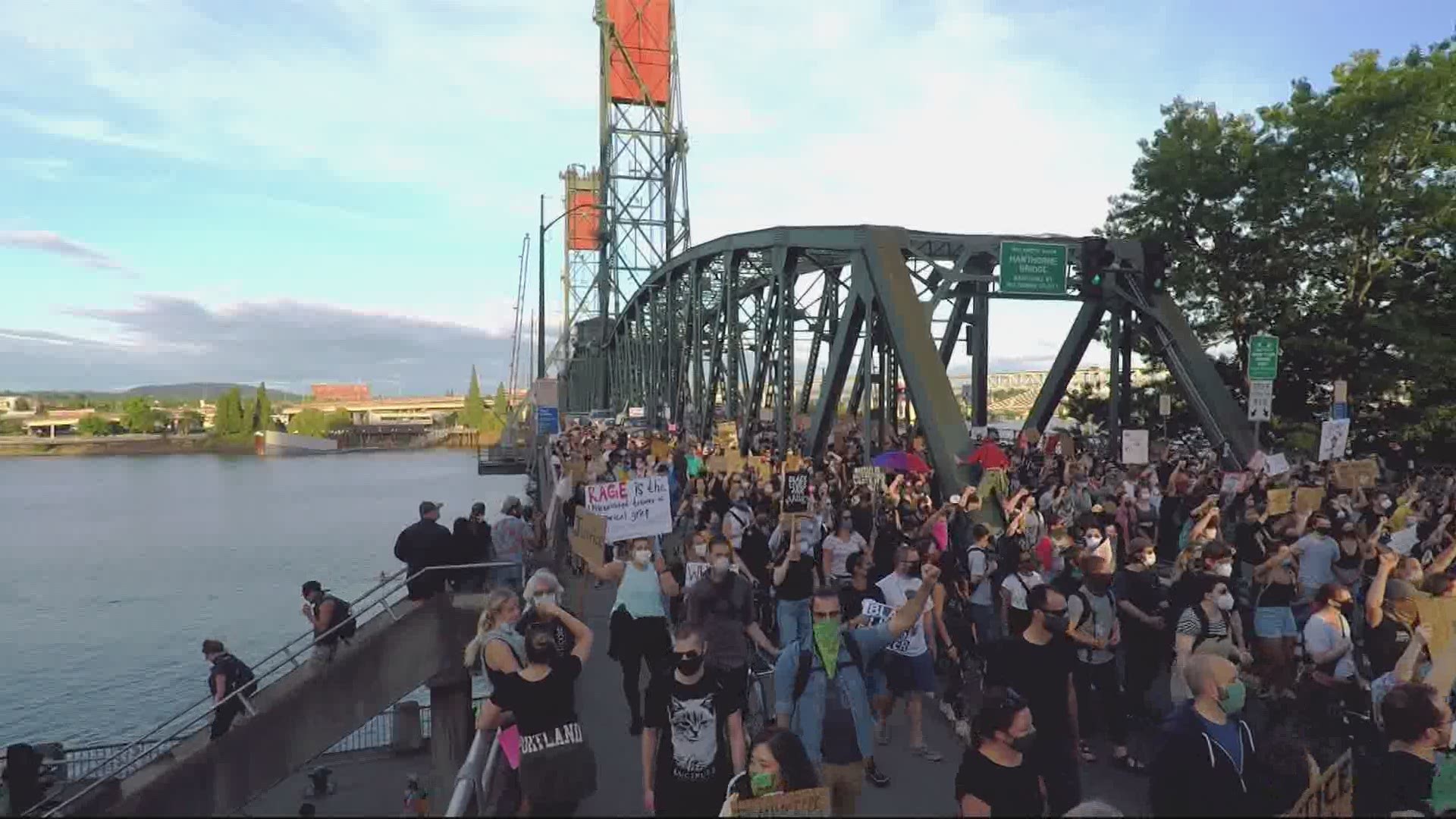 Protests continued Wednesday night in Portland calling for defunding the police and reform to address systemic racism.