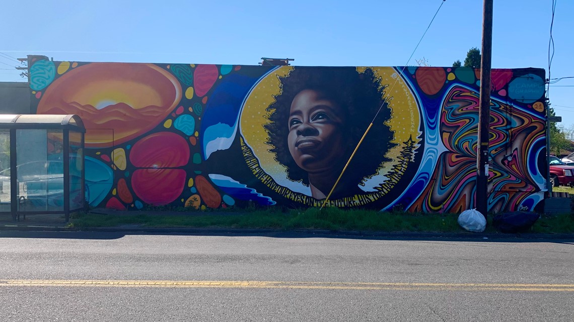 Vivid Element  Downtown Portland Mural Seeking Nature and Kindness