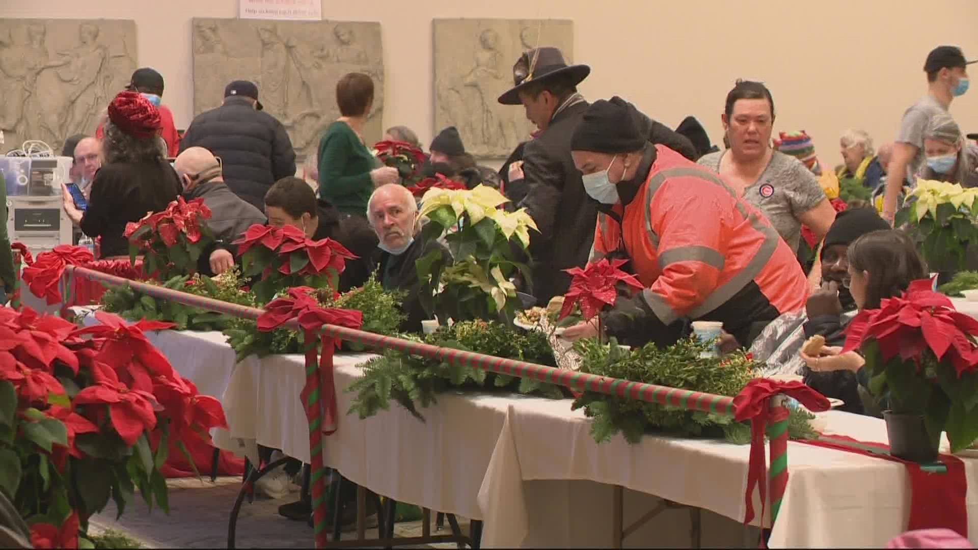 Potluck in the Park partners with the Portland Art Museum to serve more than a thousand meals prepared for Christmas day.