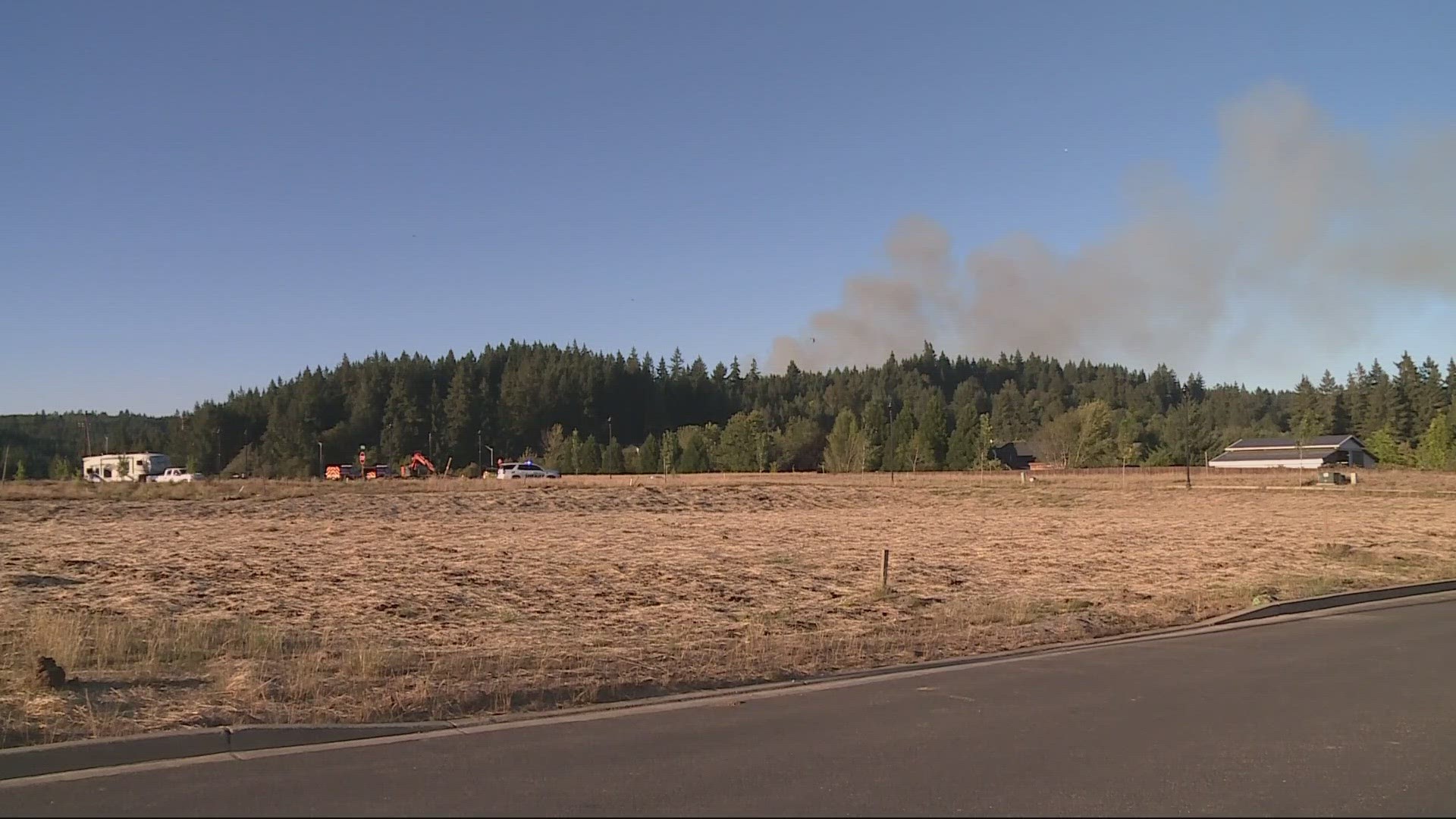 The fire in Clark County has resulted in evacuation orders for people within roughly a mile radius of Jenny Creek Road.