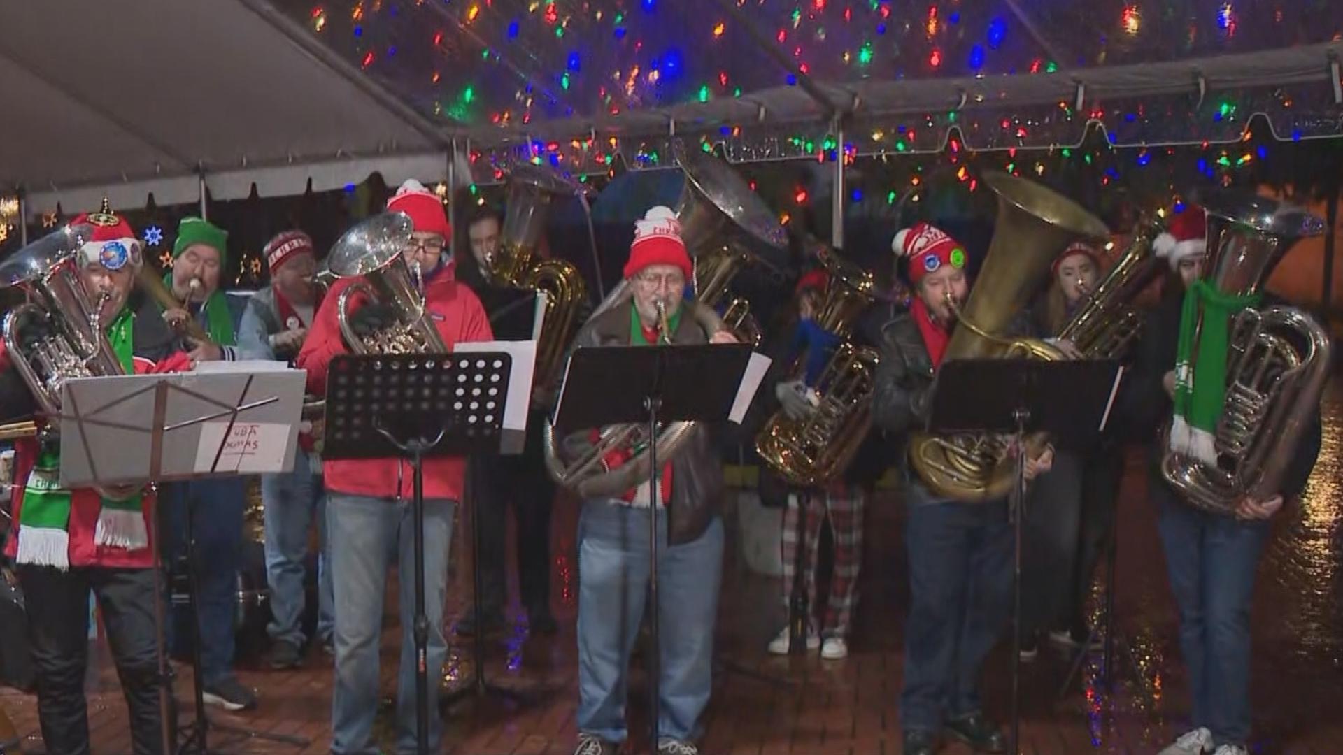 Hundreds of tuba players will be performing at Pioneer Courthouse Square for the 33rd annual Tuba Christmas event. It starts at 1:30 p.m. on Saturday, Dec. 21.