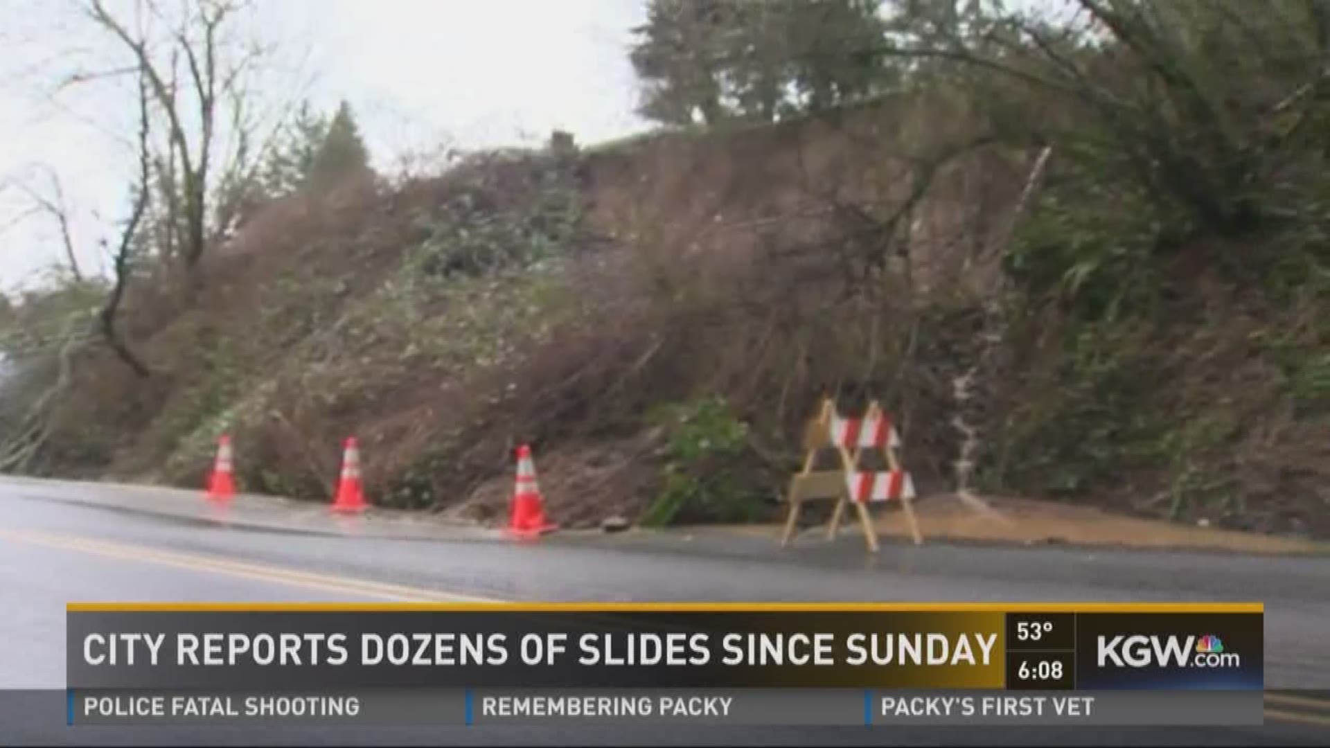 Heavy Rain Causes Landslides Closed Roads In Portland