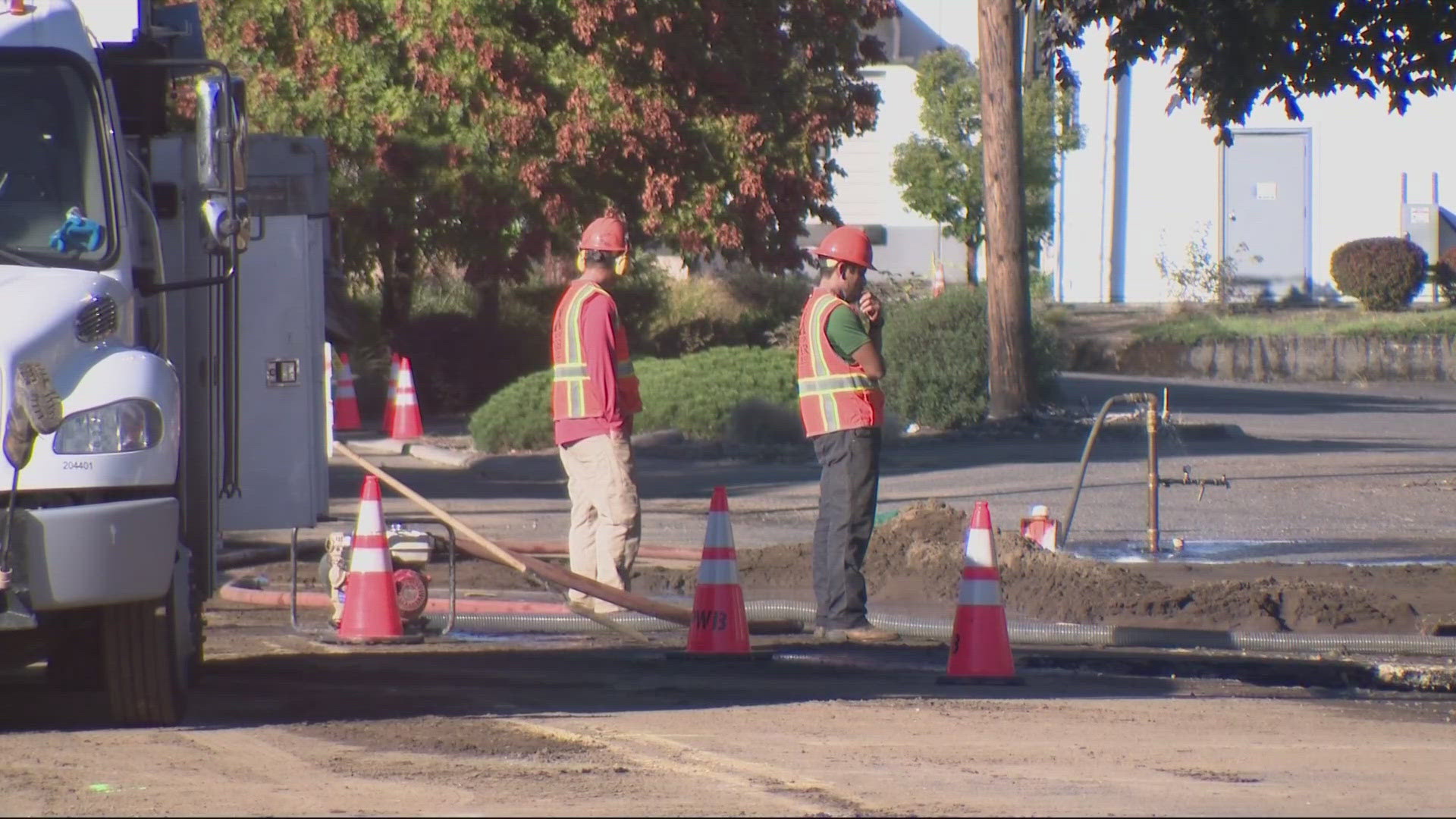 About 15 properties were left without water, with some Northwest and Southwest Portland households having discolored water.