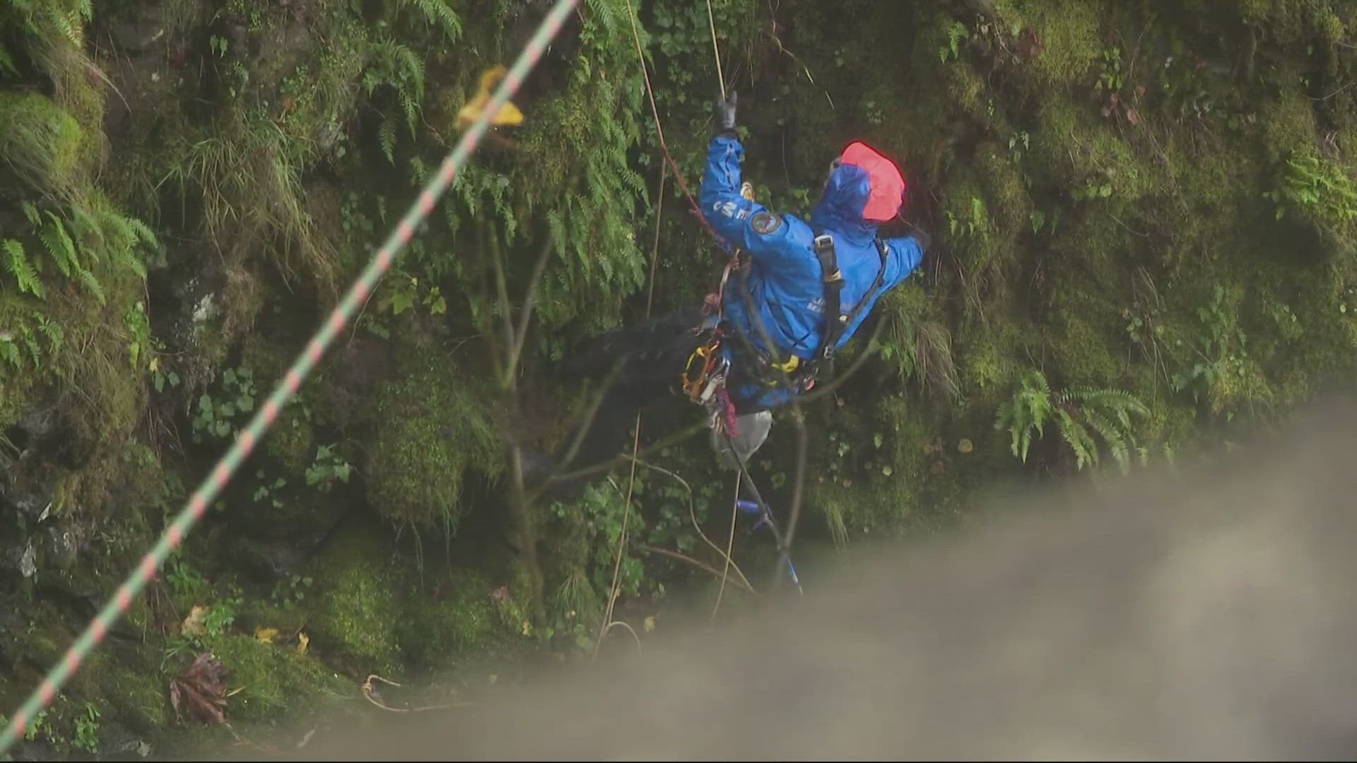 The volunteer crew is able to combine preserving the Columbia Gorge and rope team training.