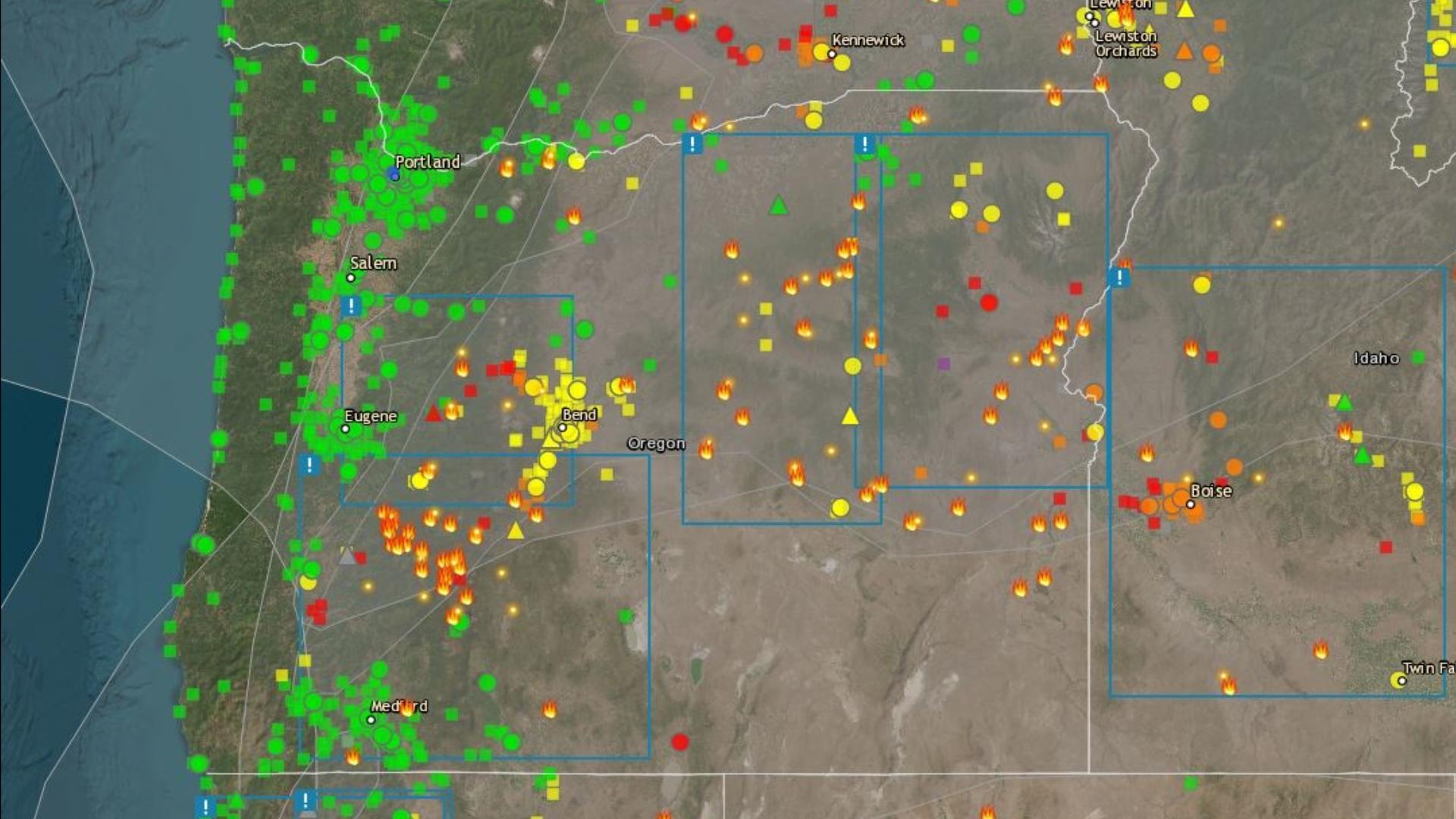 Wildfire smoke lowers air quality in central, eastern Oregon | kgw.com