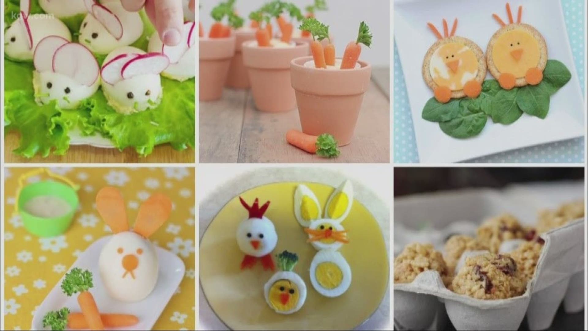 Irene Franklin creates snacks with hummus, cucumber, carrots, eggs and avocado