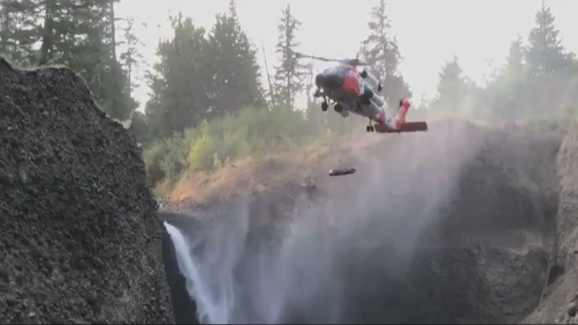 The U.S. Coast Guard rescued a man who jumped off a cliff in Washington.
