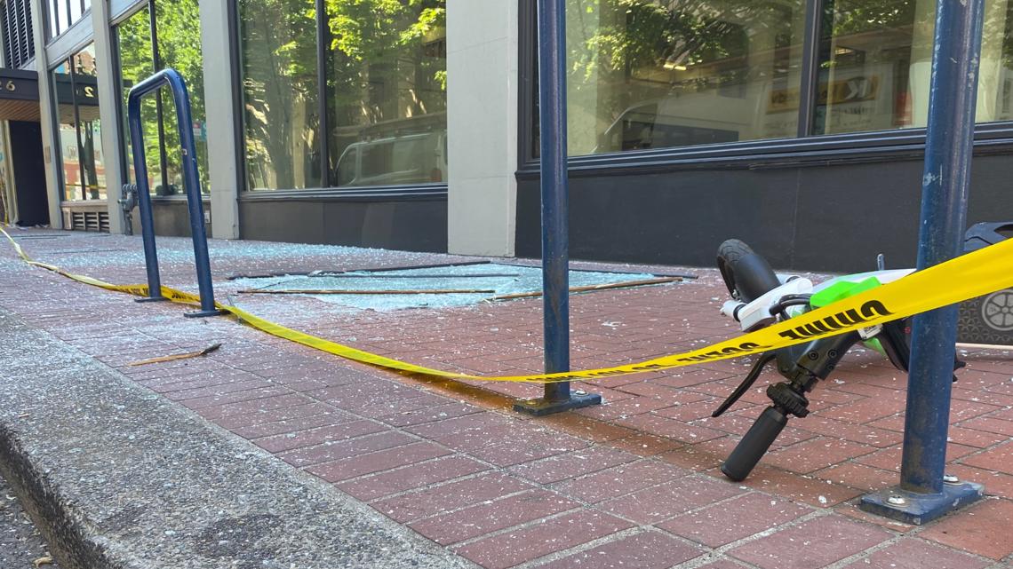PHOTOS Gas explosion at downtown Portland food cart pod shatters