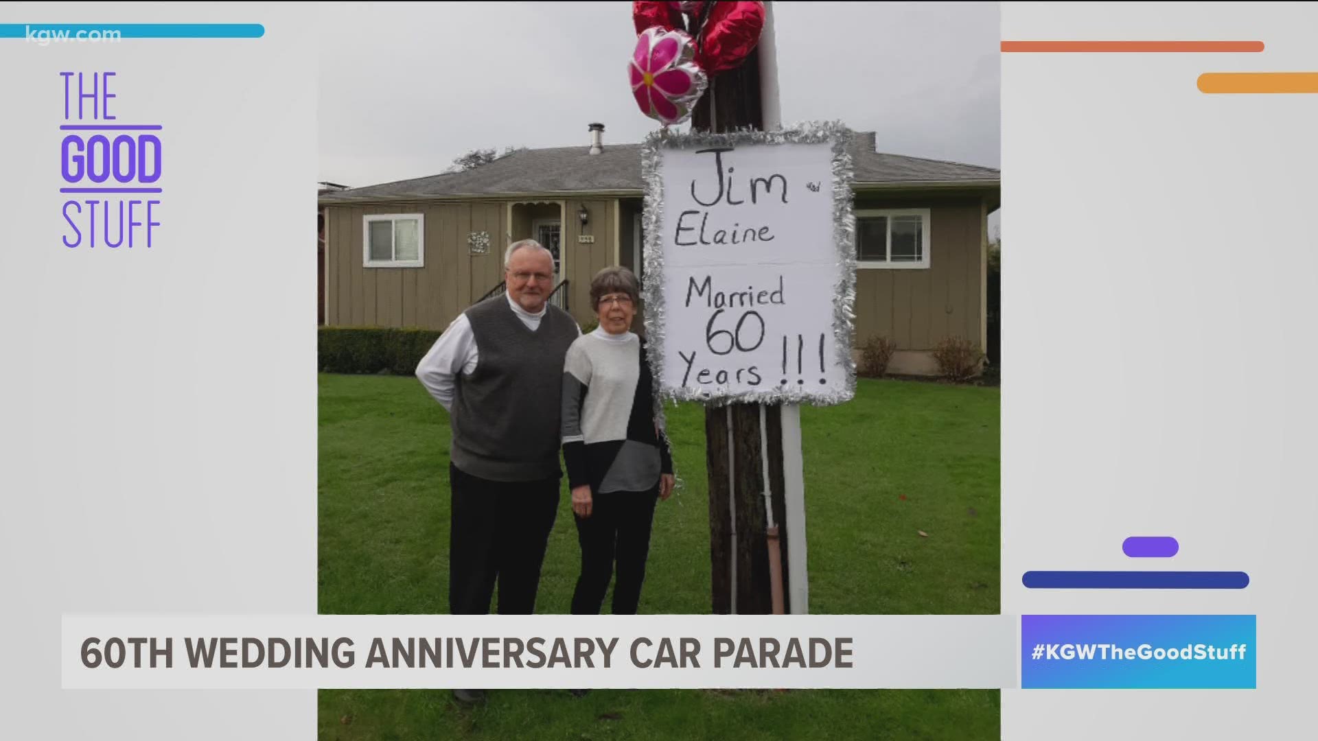 Jim and Elaine Blair of Woodland, Wa., celebrated their 60th wedding anniversary on Nov. 22. The couple's friends from church organized a car parade for them.