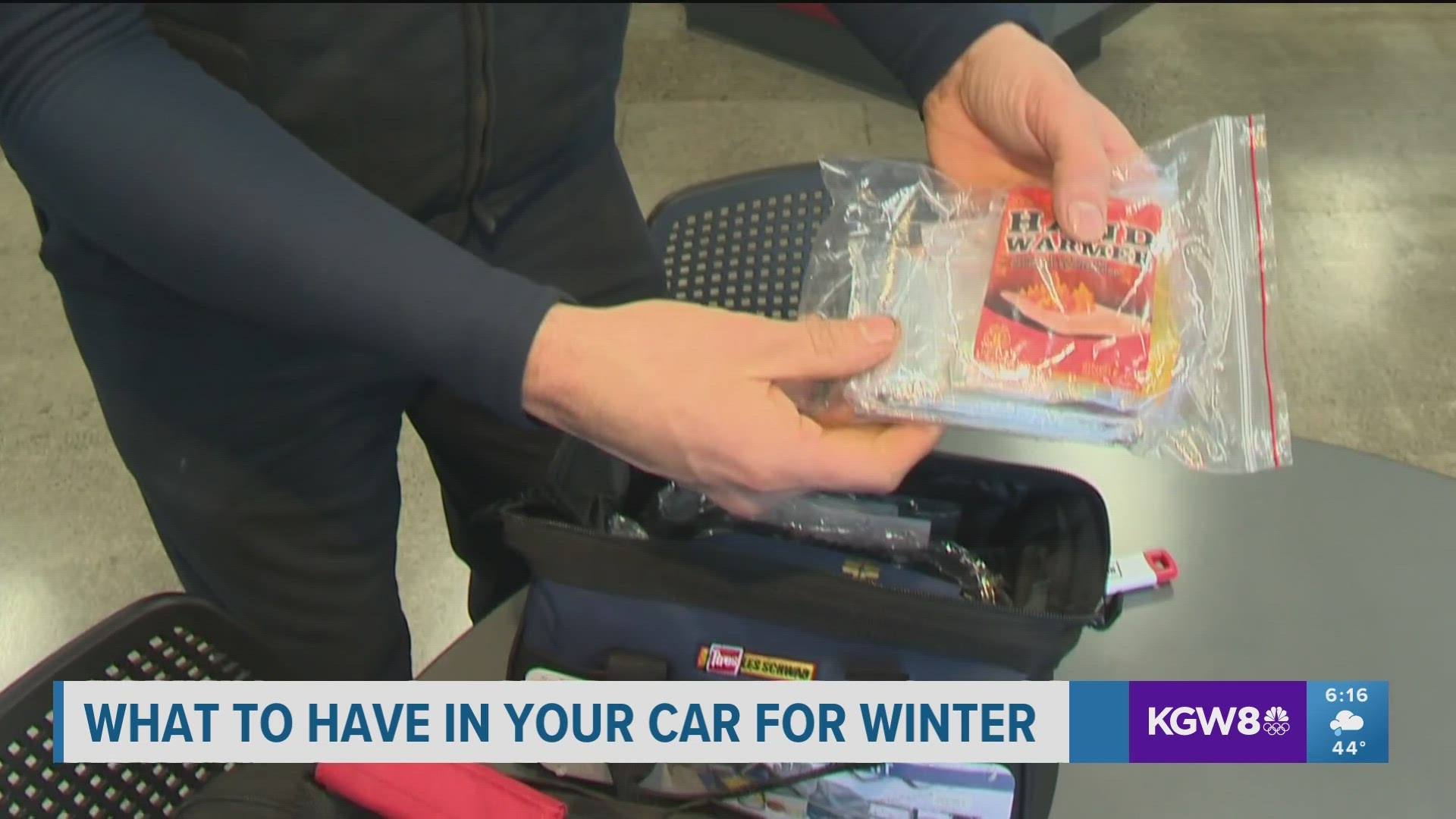 KGW meteorologist Joe Raineri walks drivers through what to pack in your car's emergency kit, even if you're not heading up into the mountains.