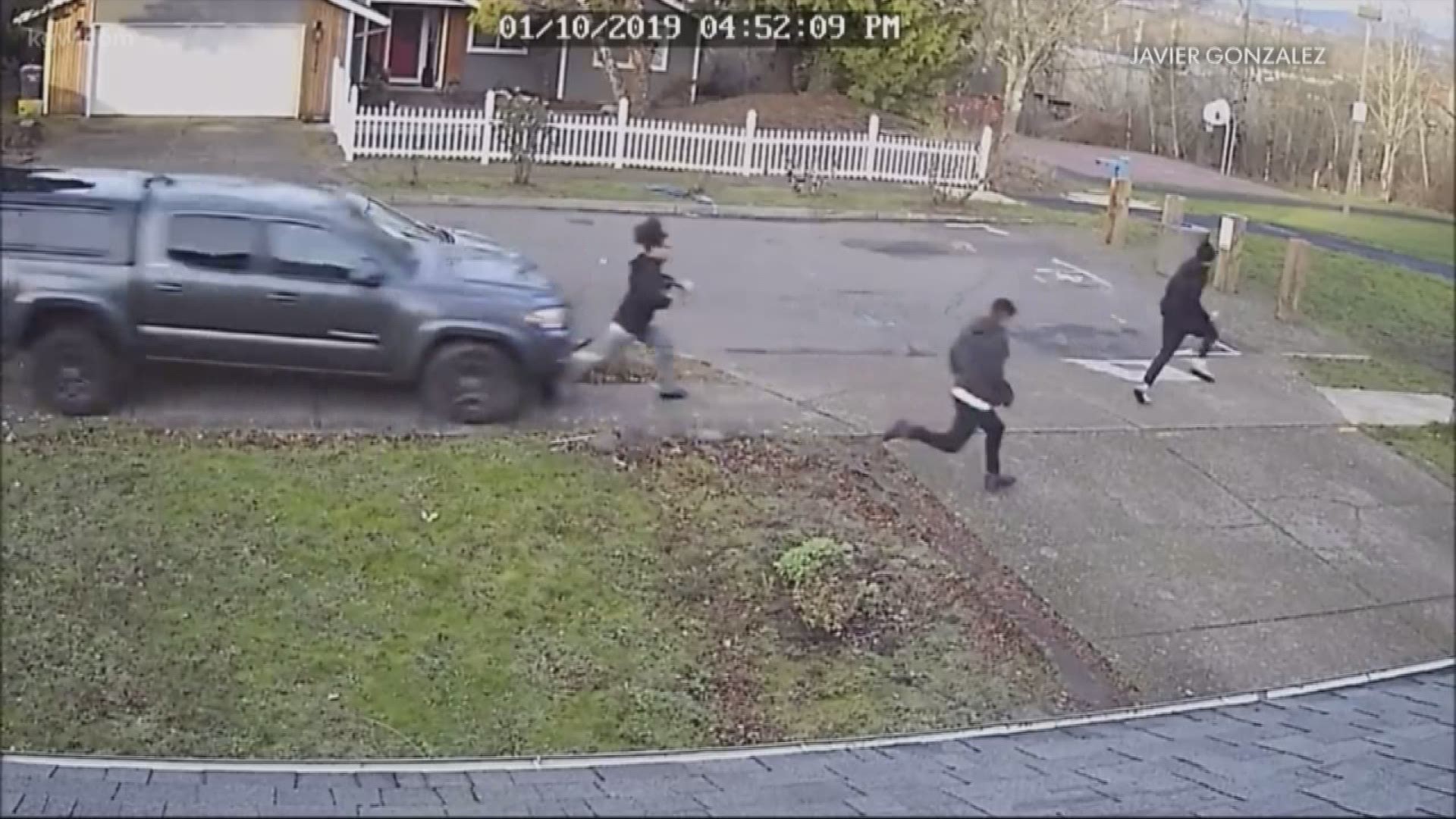 Video shows a pickup truck driver running down three people on a sidewalk in Northeast Portland.